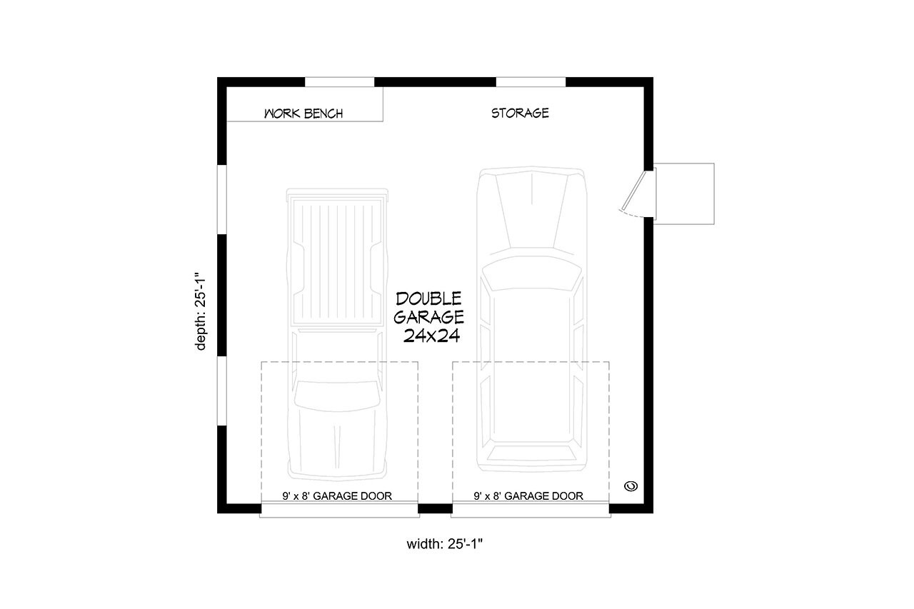 Craftsman House Plan - Countryside Garage 39717 - 1st Floor Plan