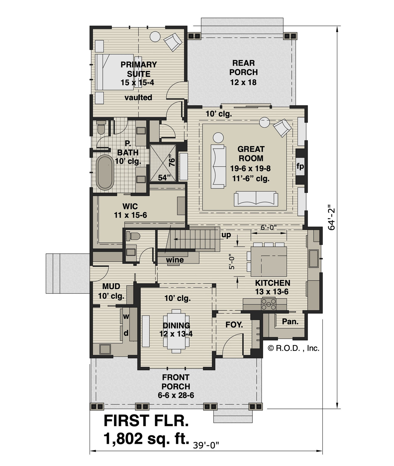 Craftsman House Plan - Crystal Creek 78646 - 1st Floor Plan