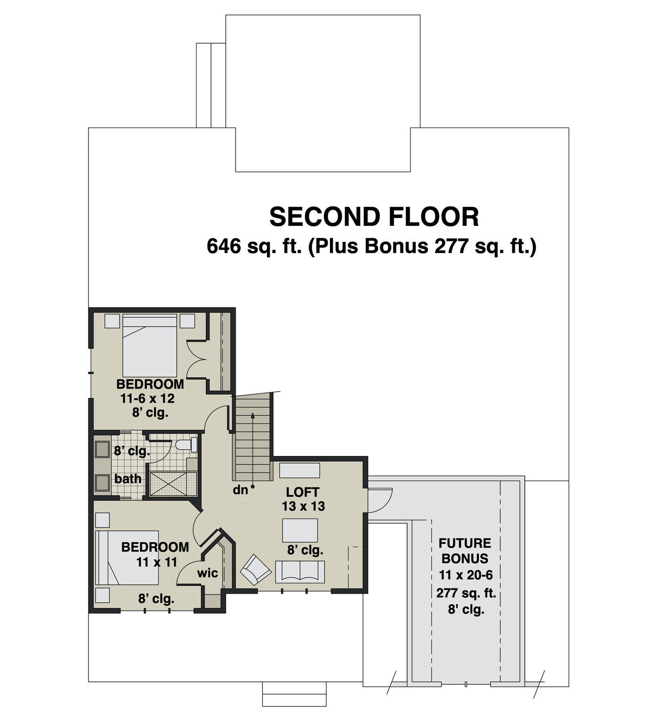Farmhouse House Plan - Middlebrook 78552 - 2nd Floor Plan
