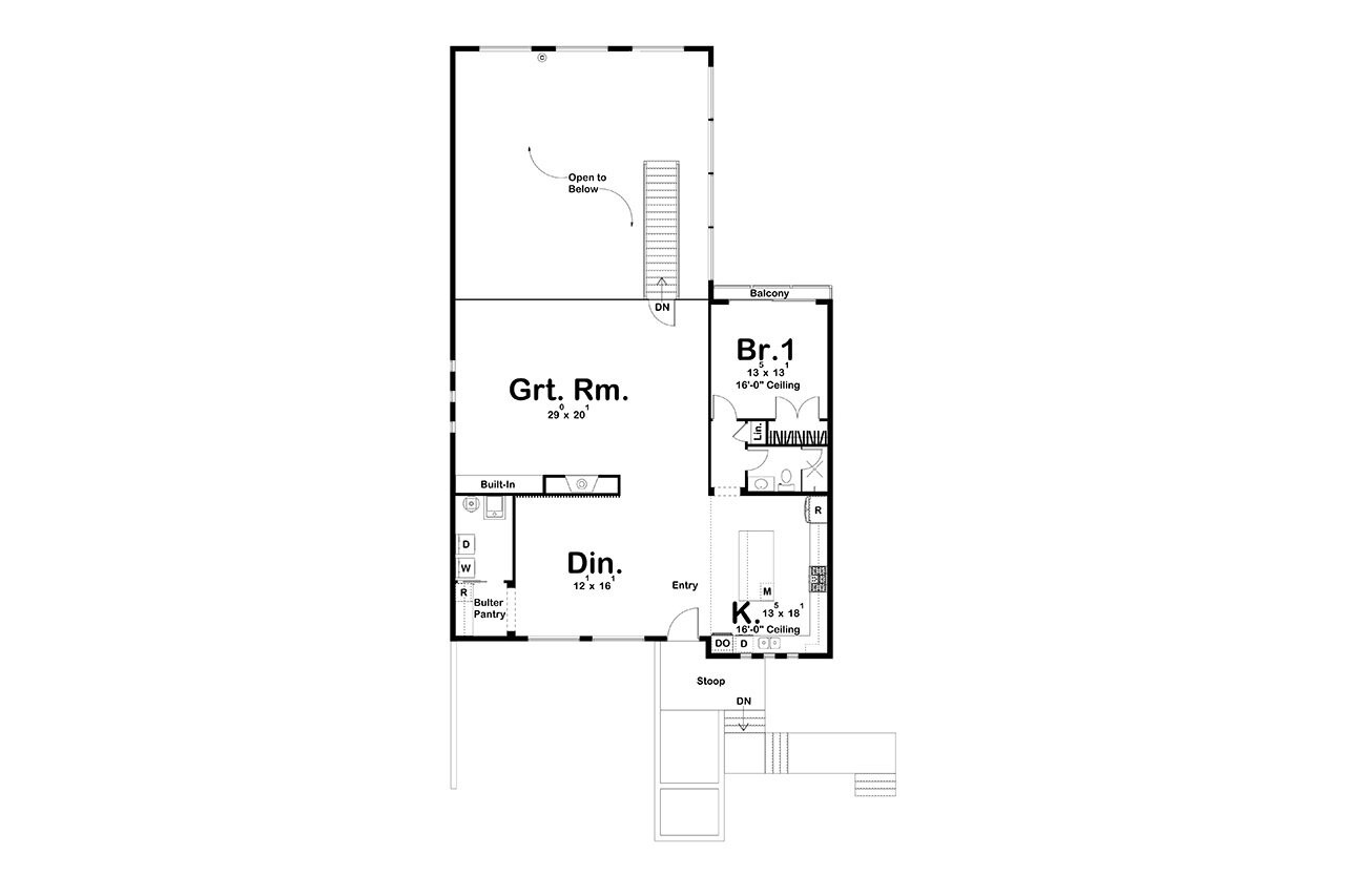 Contemporary House Plan - Greystone 86479 - 1st Floor Plan