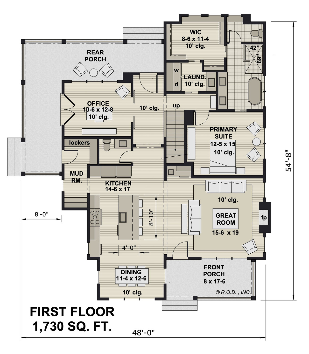 Farmhouse House Plan - Joseph 63453 - 1st Floor Plan