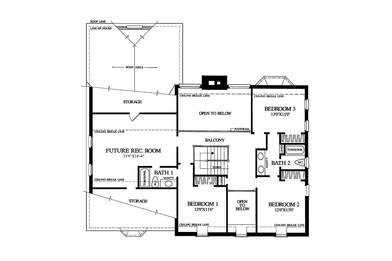 Colonial House Plan - Leesburg 60827 - 2nd Floor Plan