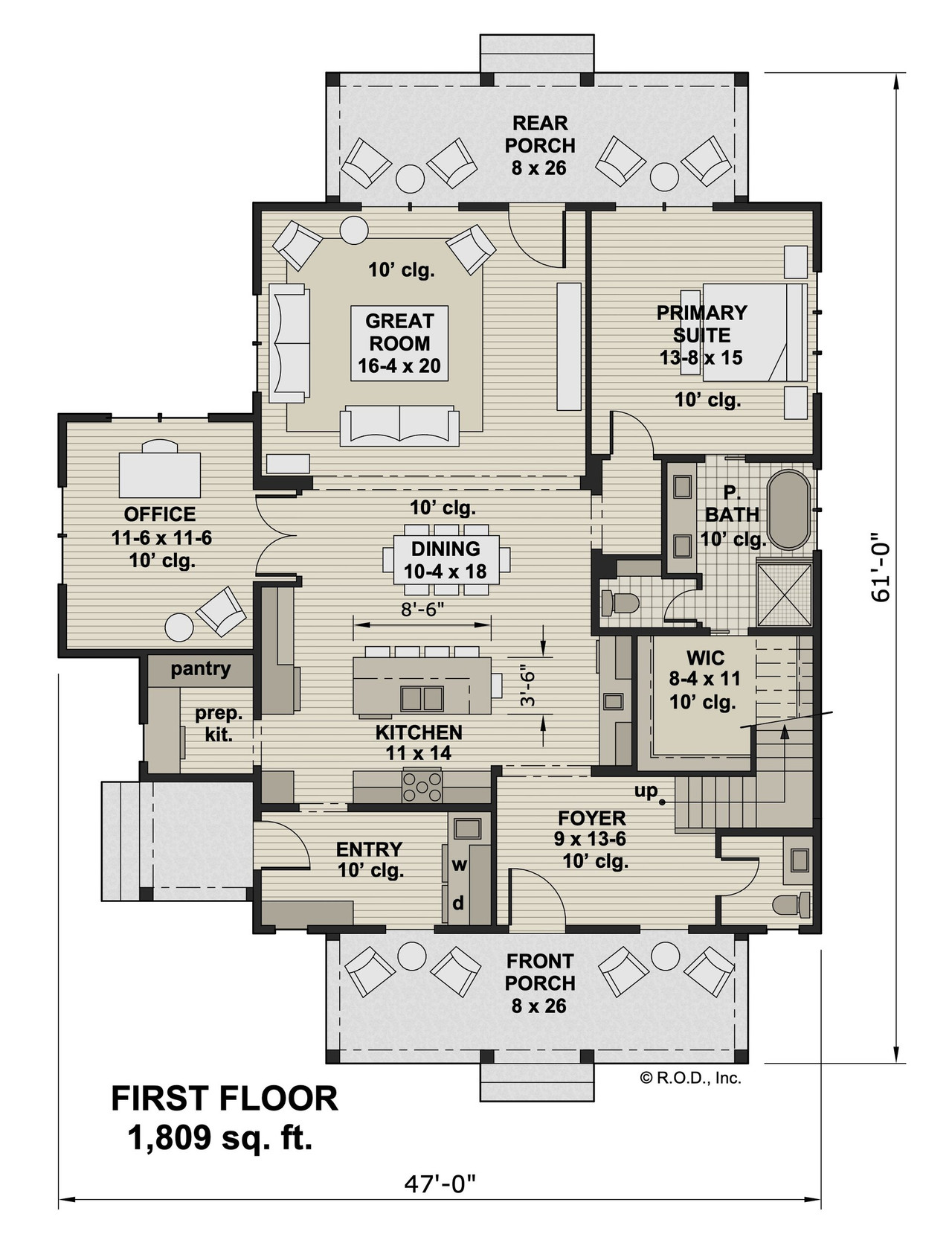 Farmhouse House Plan - Madison 63337 - 1st Floor Plan