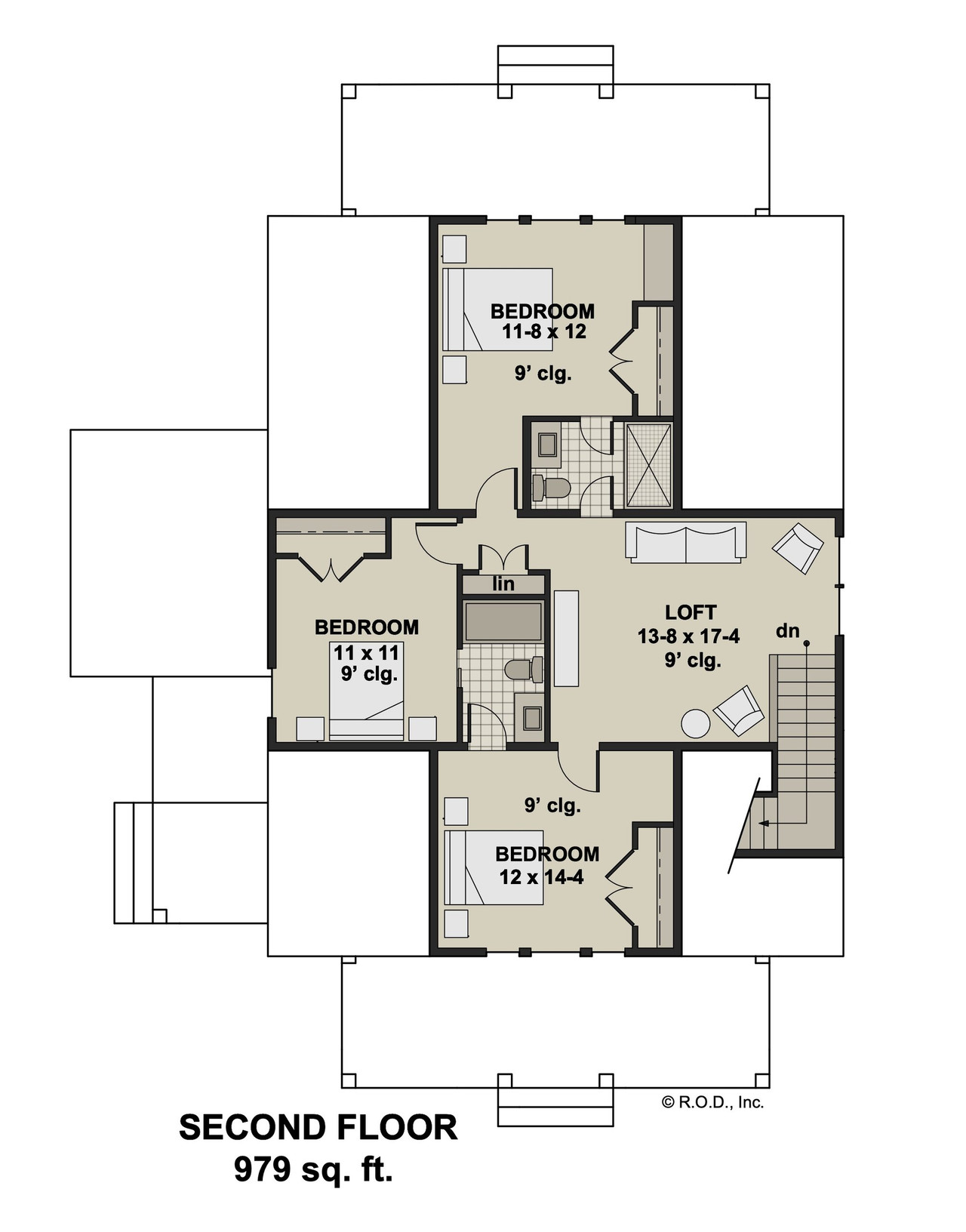 Farmhouse House Plan - Madison 63337 - 2nd Floor Plan