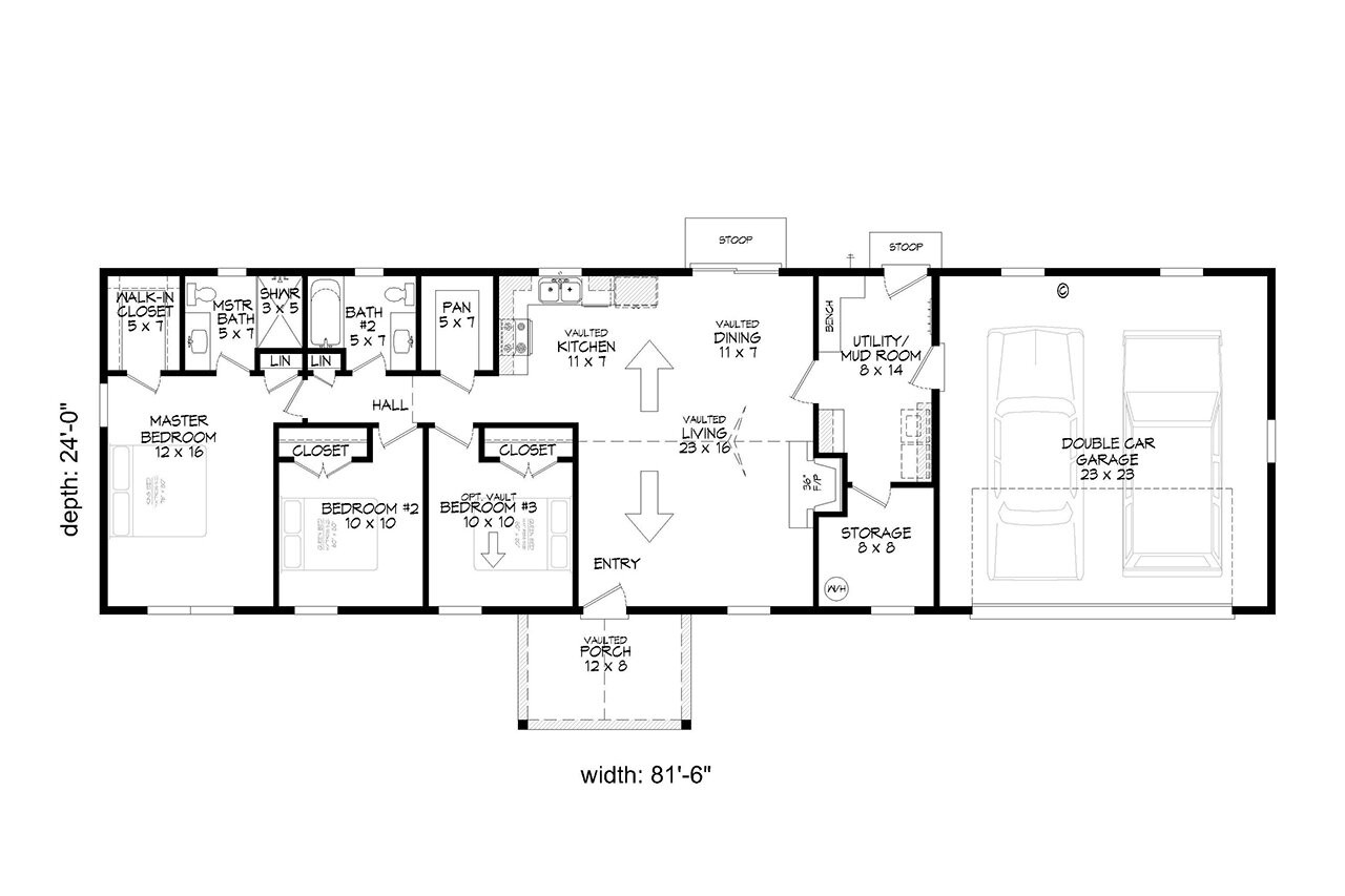 Farmhouse House Plan - Fairhaven 3 89247 - 1st Floor Plan