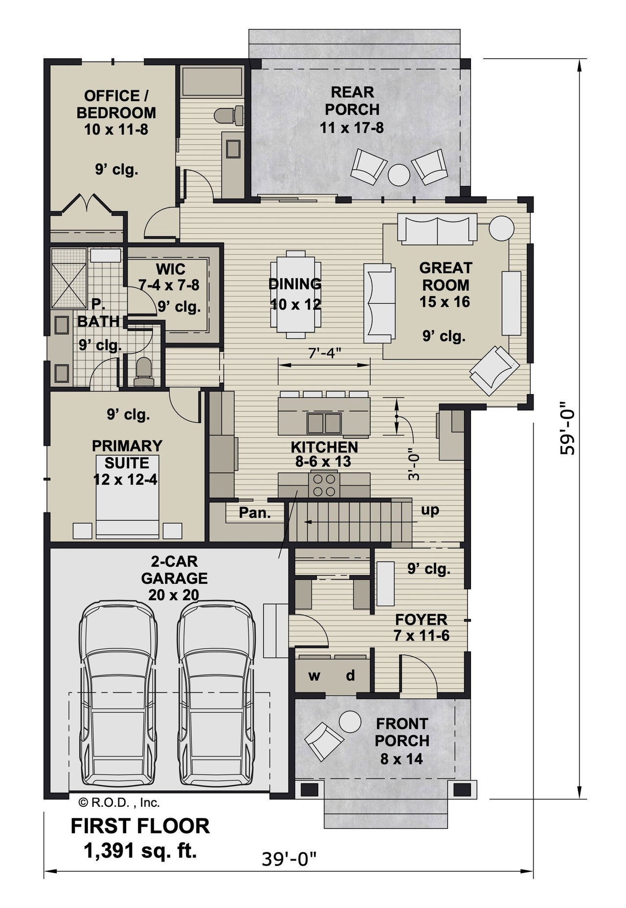 Craftsman House Plan - Brentwood 83007 - 1st Floor Plan