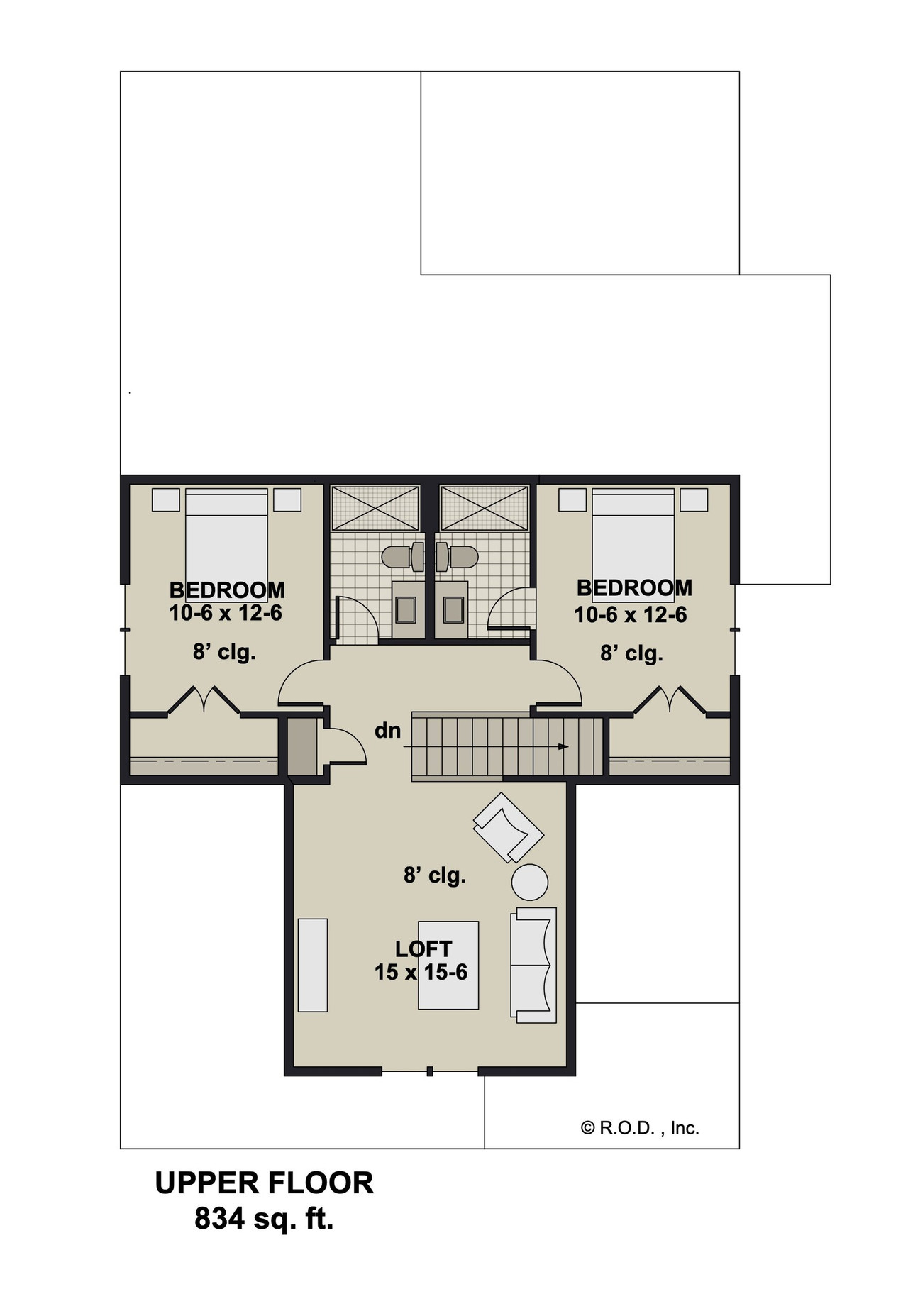Craftsman House Plan - Brentwood 83007 - 2nd Floor Plan