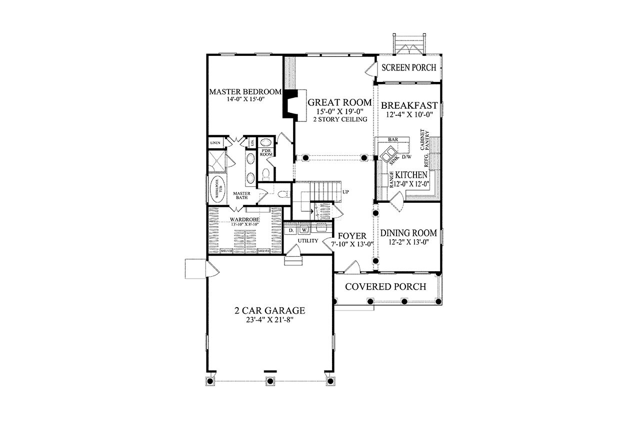 Southern House Plan - Easton 37241 - 1st Floor Plan