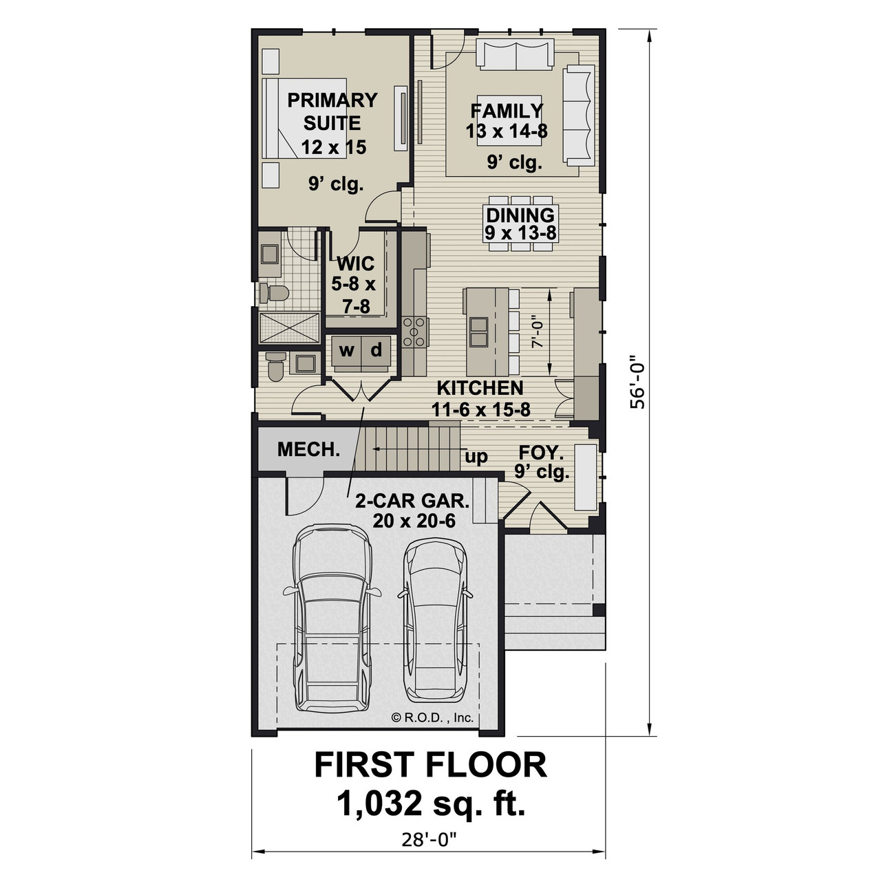 Farmhouse House Plan - Rhodes 14700 - 1st Floor Plan