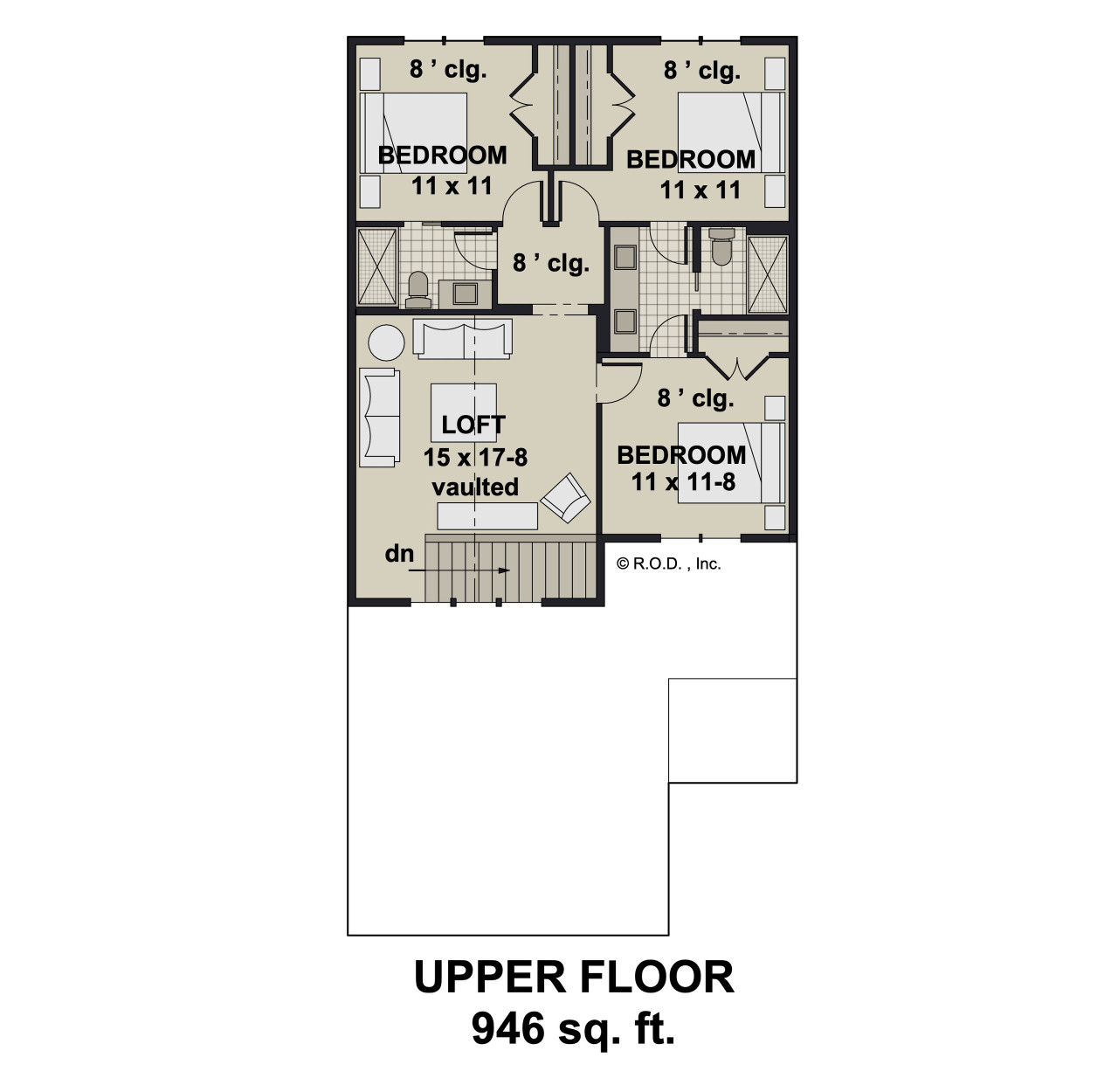 Farmhouse House Plan - Rhodes 14700 - 2nd Floor Plan