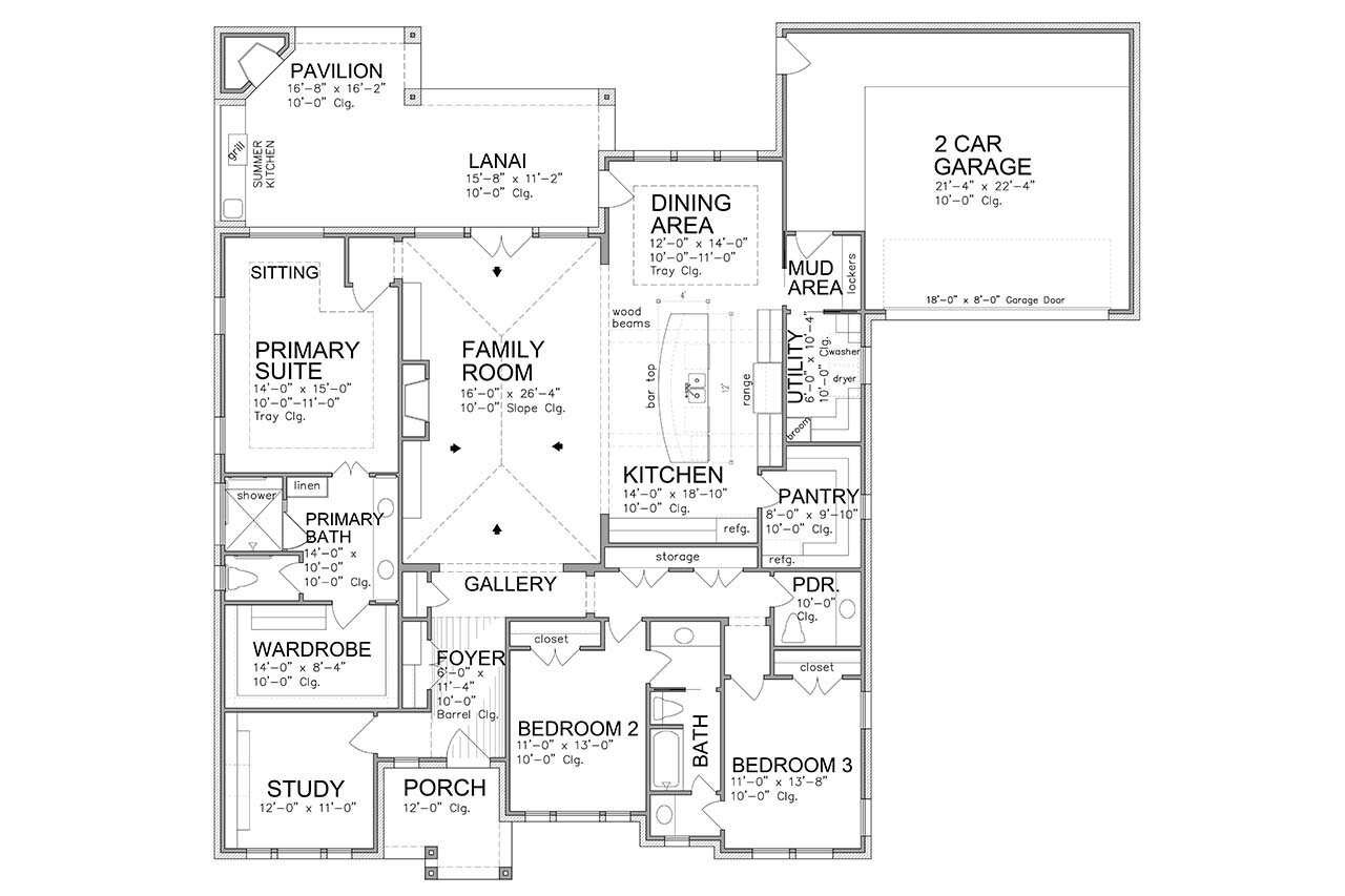 Craftsman House Plan - 14263 - 1st Floor Plan