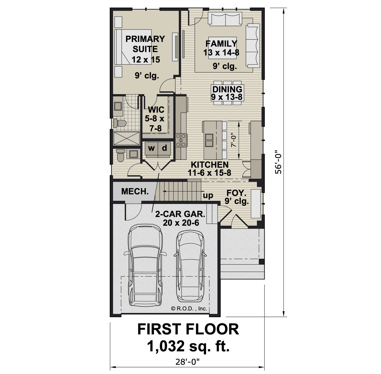 Craftsman House Plan - Winslow 45873 - 1st Floor Plan