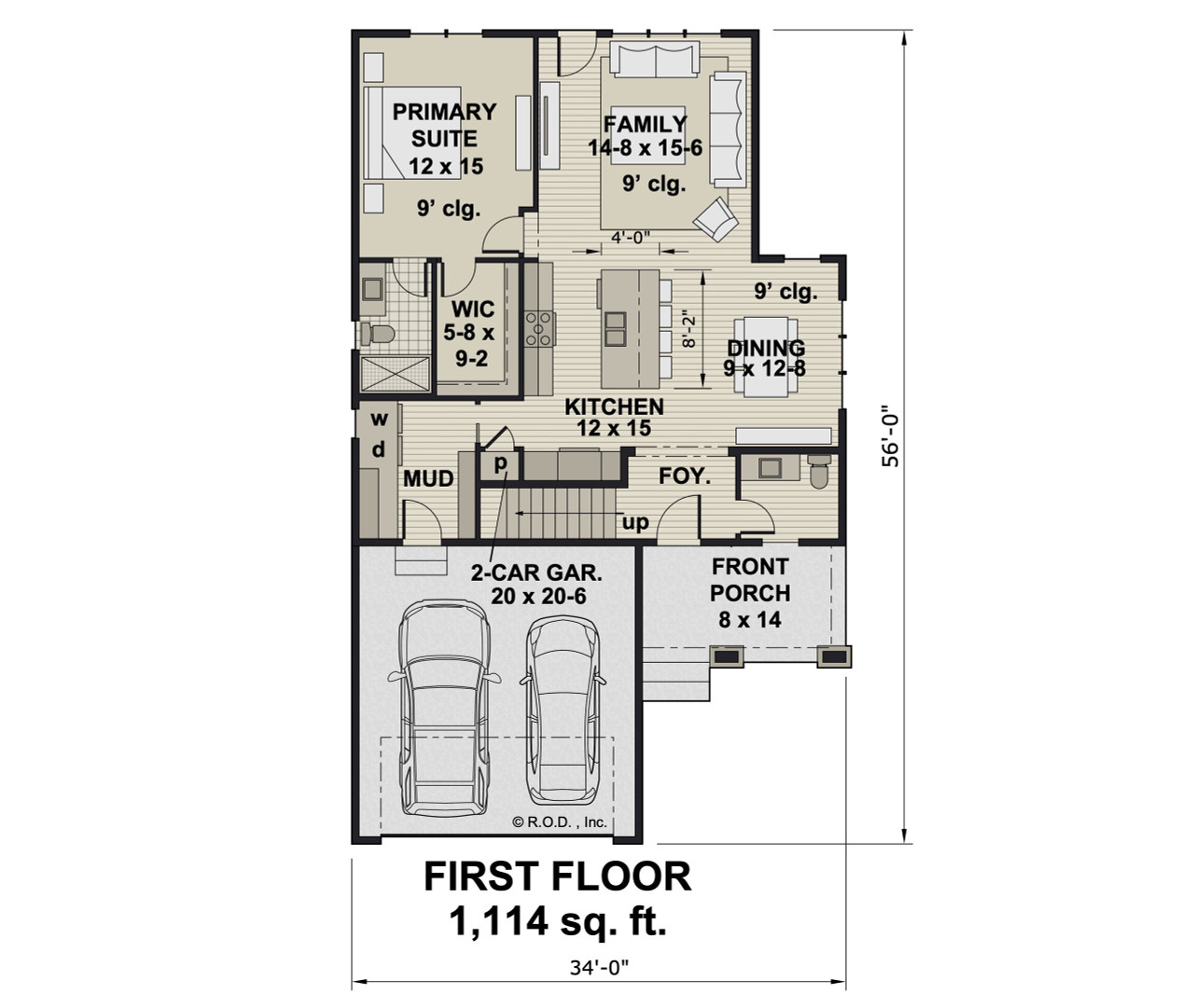 Bungalow House Plan - Mill Stone 79890 - 1st Floor Plan