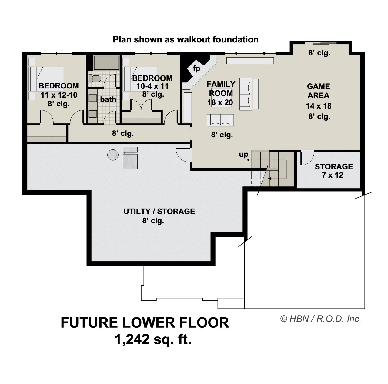 Craftsman House Plan - Aspen Shores 39902 - Basement Floor Plan