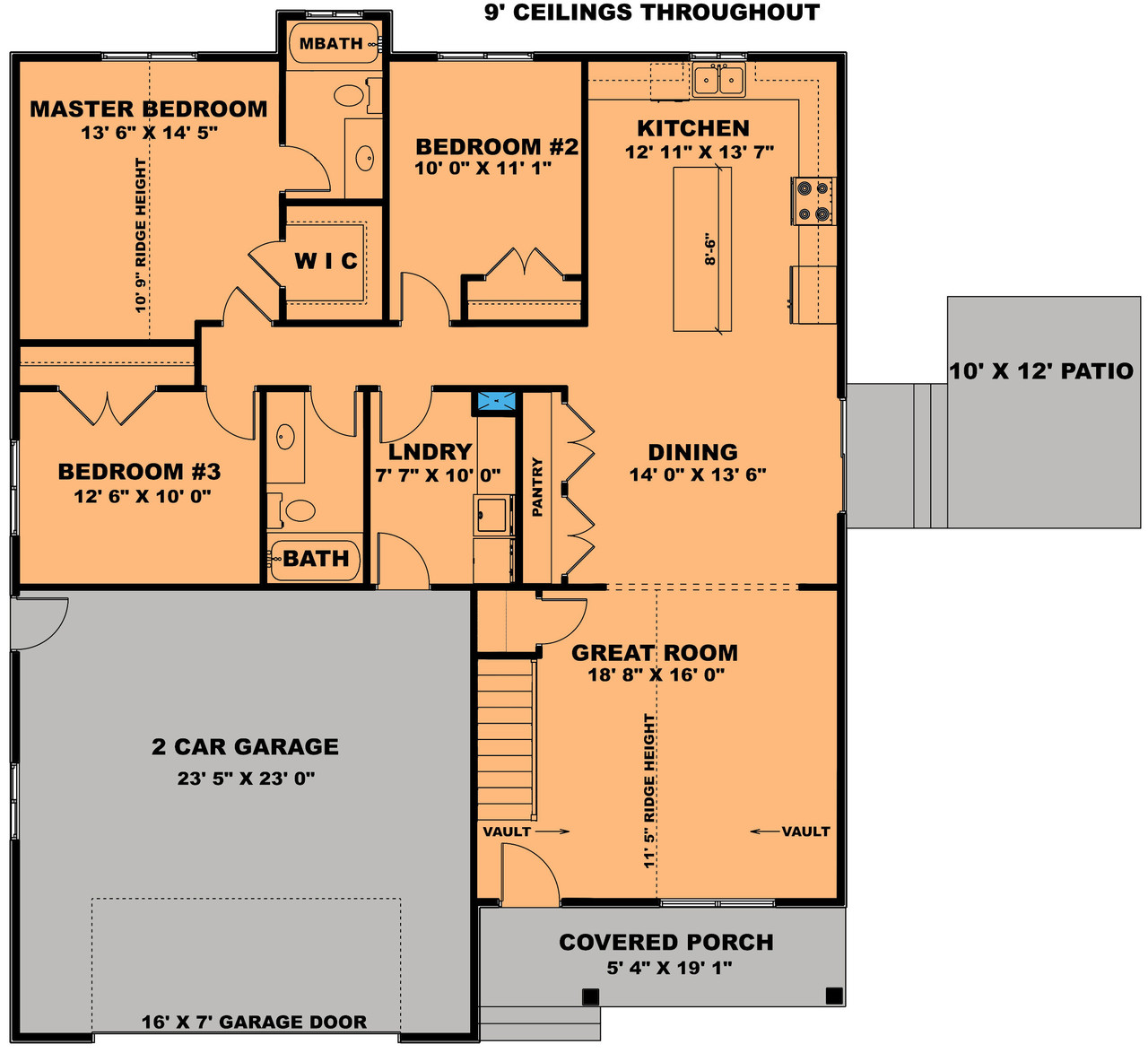 Craftsman House Plan - The Courtney 46998 - 1st Floor Plan