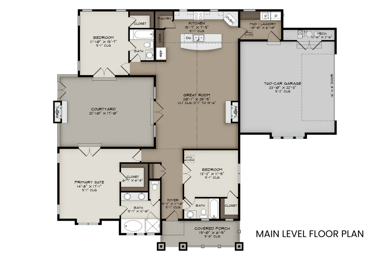 Craftsman House Plan - Alice Lake 44488 - 1st Floor Plan