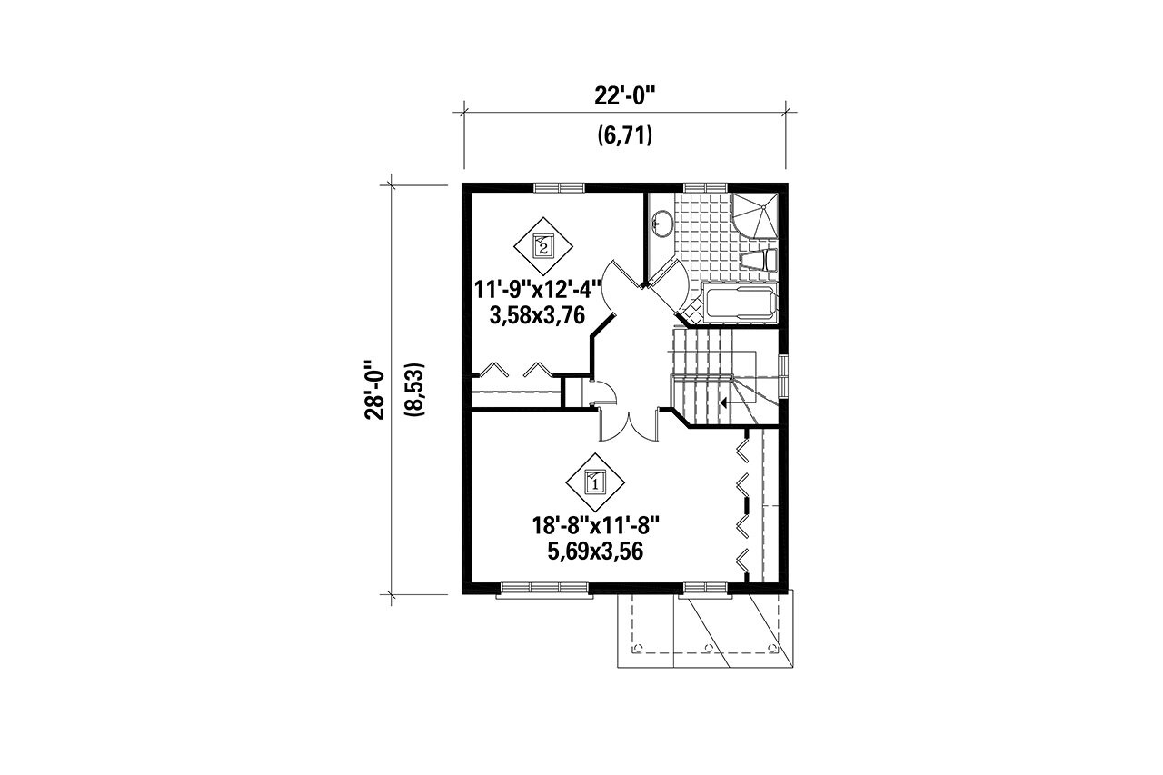 Secondary Image - European House Plan - 64072 - 2nd Floor Plan
