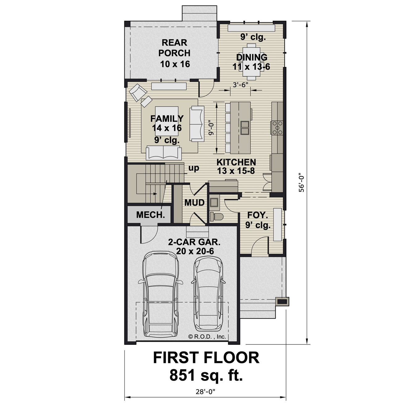 Bungalow House Plan - Hillcrest 93406 - 1st Floor Plan