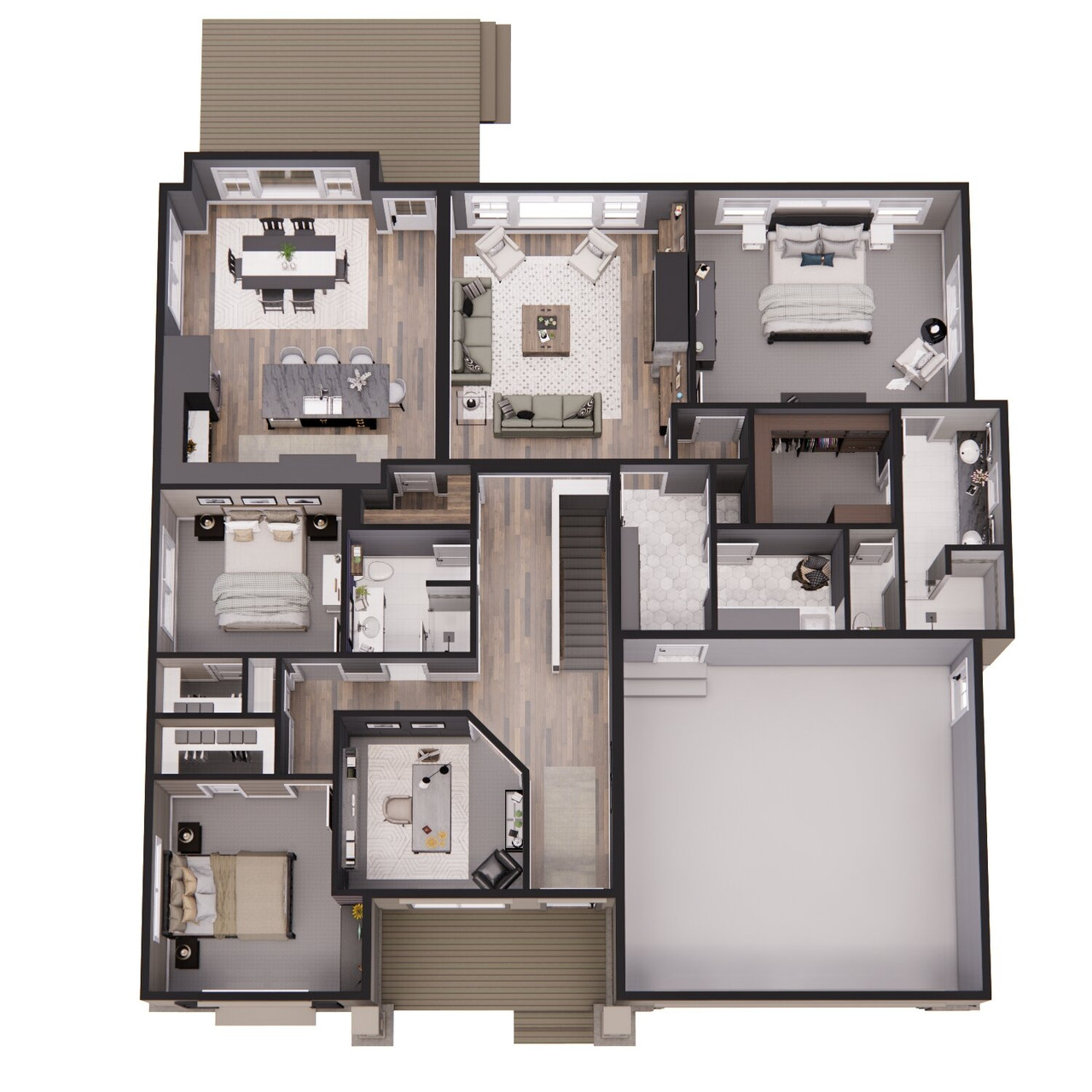 Traditional House Plan - Elmsgate 45978 - 1st Floor Plan Dollhouse - 