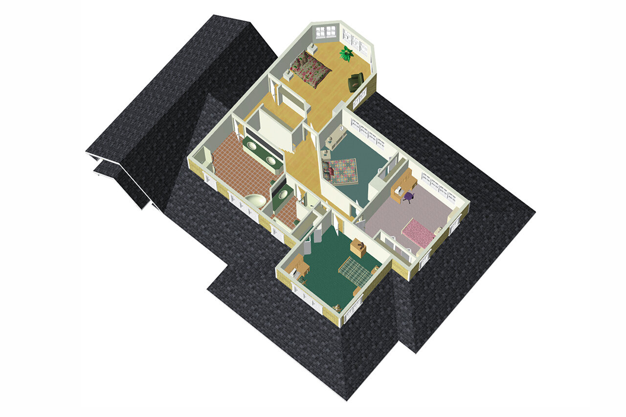 Country House Plan - 67593 - 2nd Floor Plan Dollhouse - 