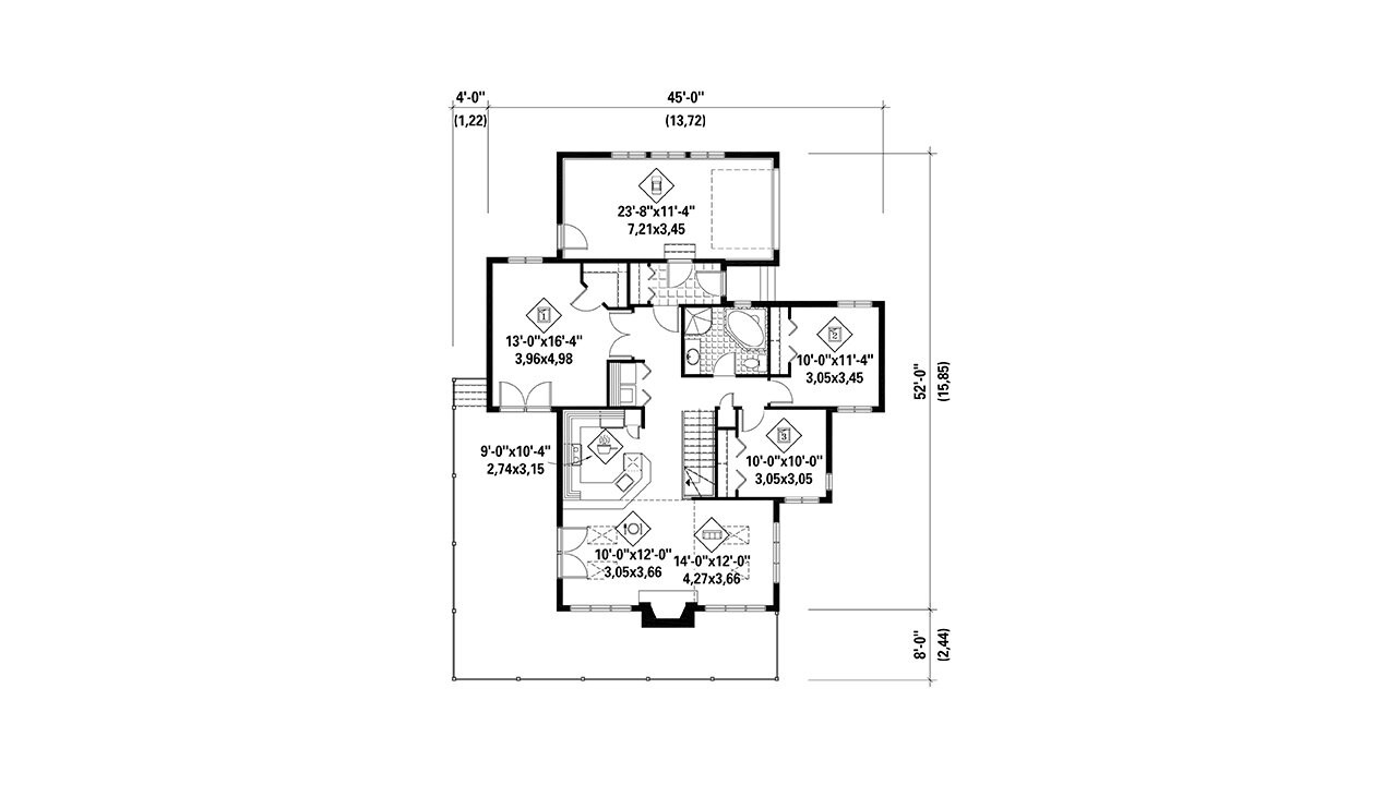 Mountain Rustic House Plan - 84349 - 1st Floor Plan