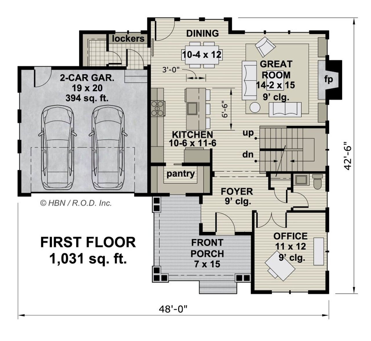 Craftsman House Plan - Fairview 30639 - 1st Floor Plan