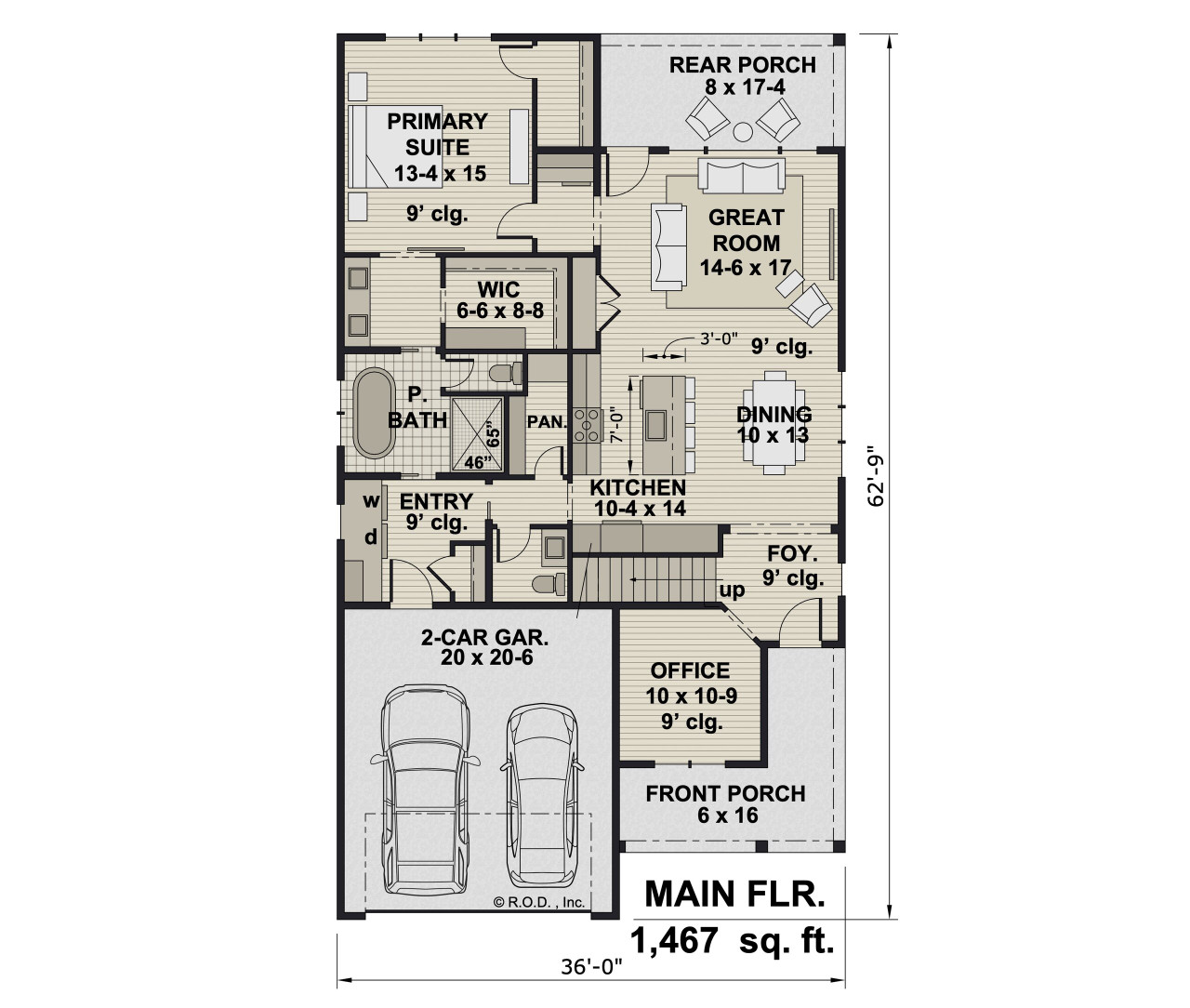 Farmhouse House Plan - Villanova 72886 - 1st Floor Plan