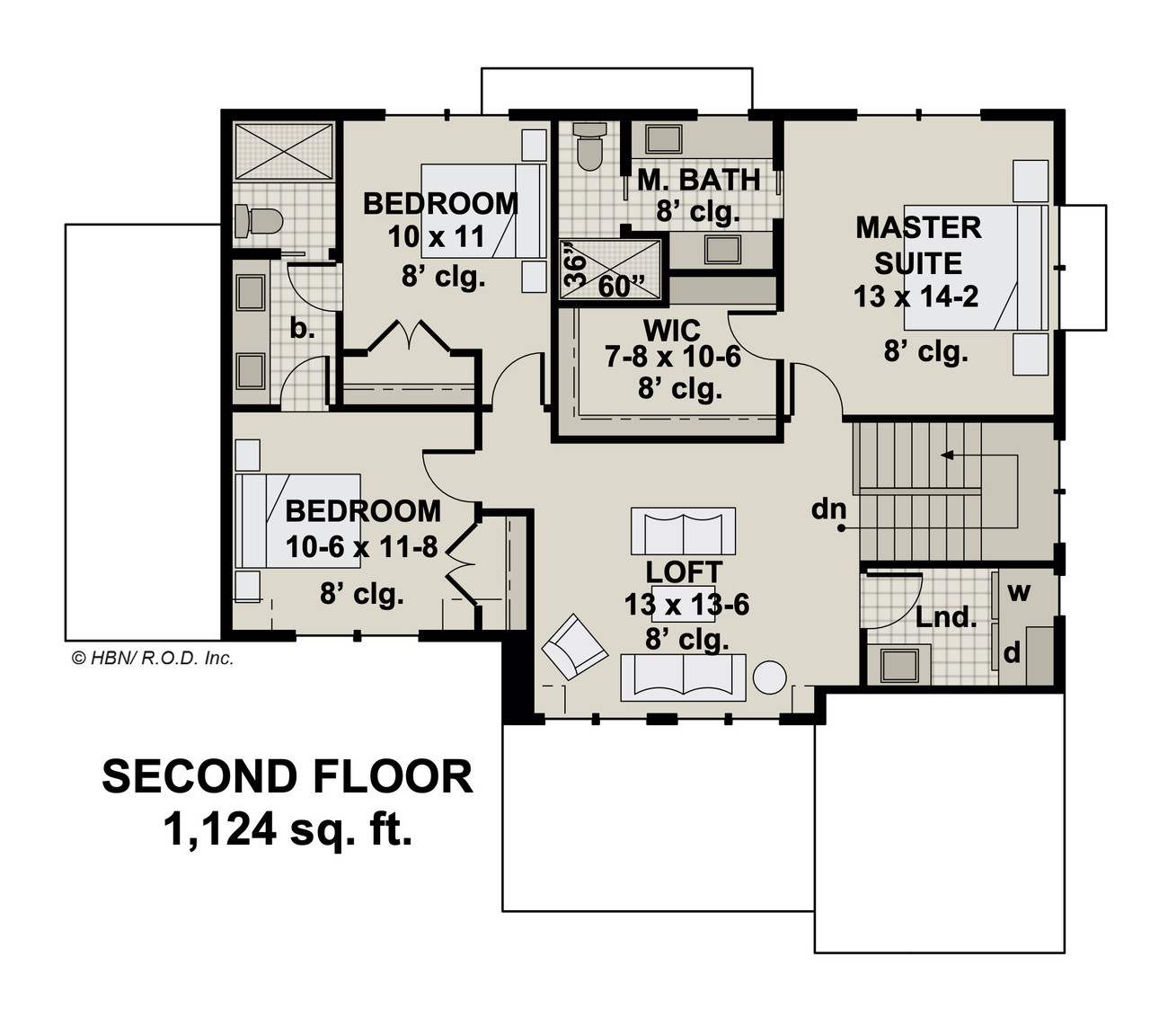 Traditional House Plan - Westerhill 64681 - 2nd Floor Plan