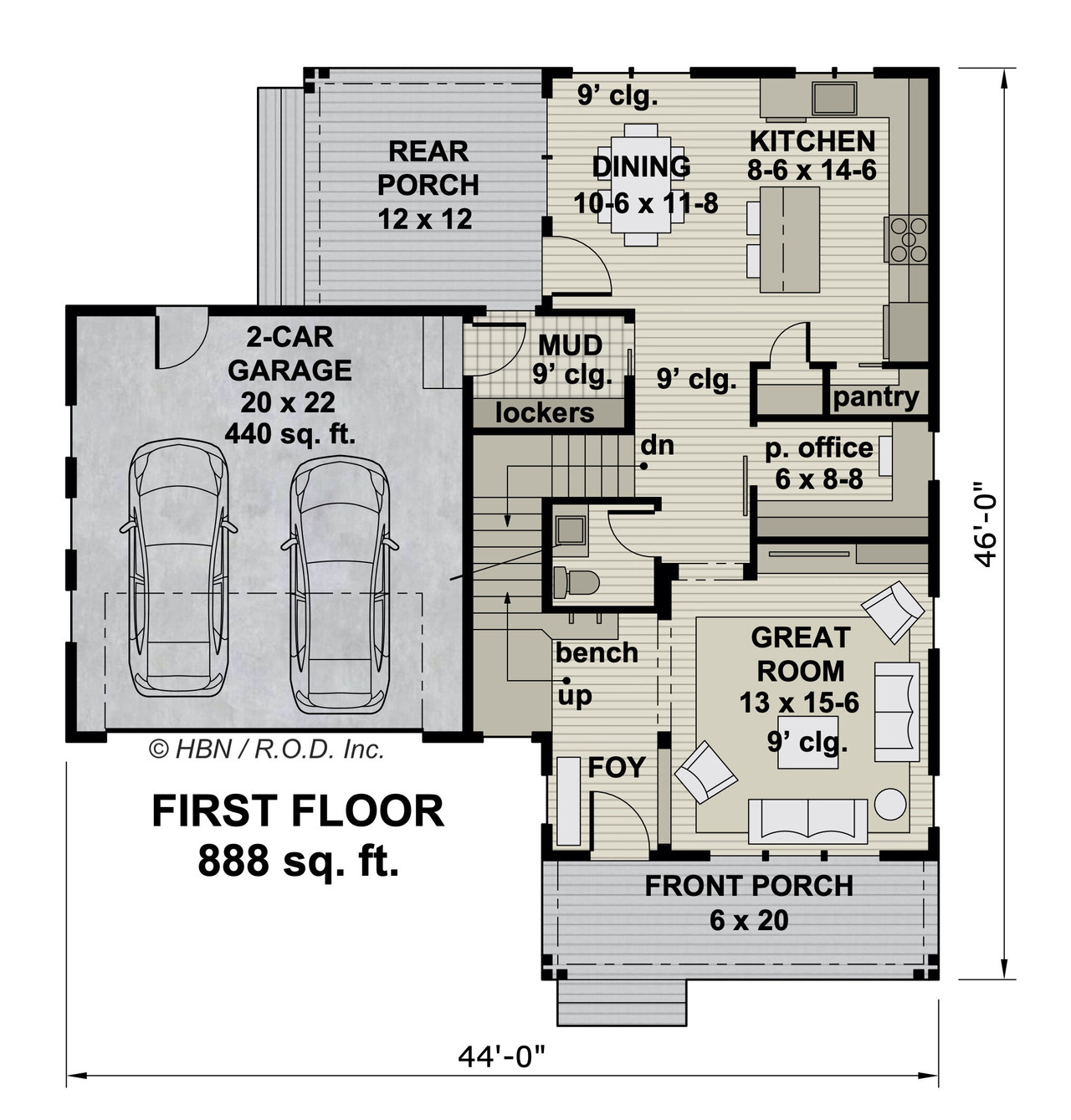 Craftsman House Plan - Springfield 47332 - 1st Floor Plan