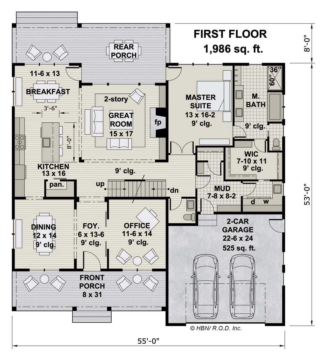Farmhouse House Plan - Brushy Creek 26008 - 1st Floor Plan