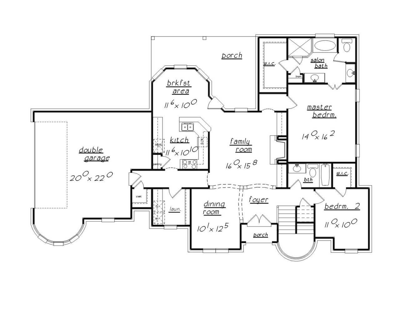French Country House Plan - 14357 - 1st Floor Plan