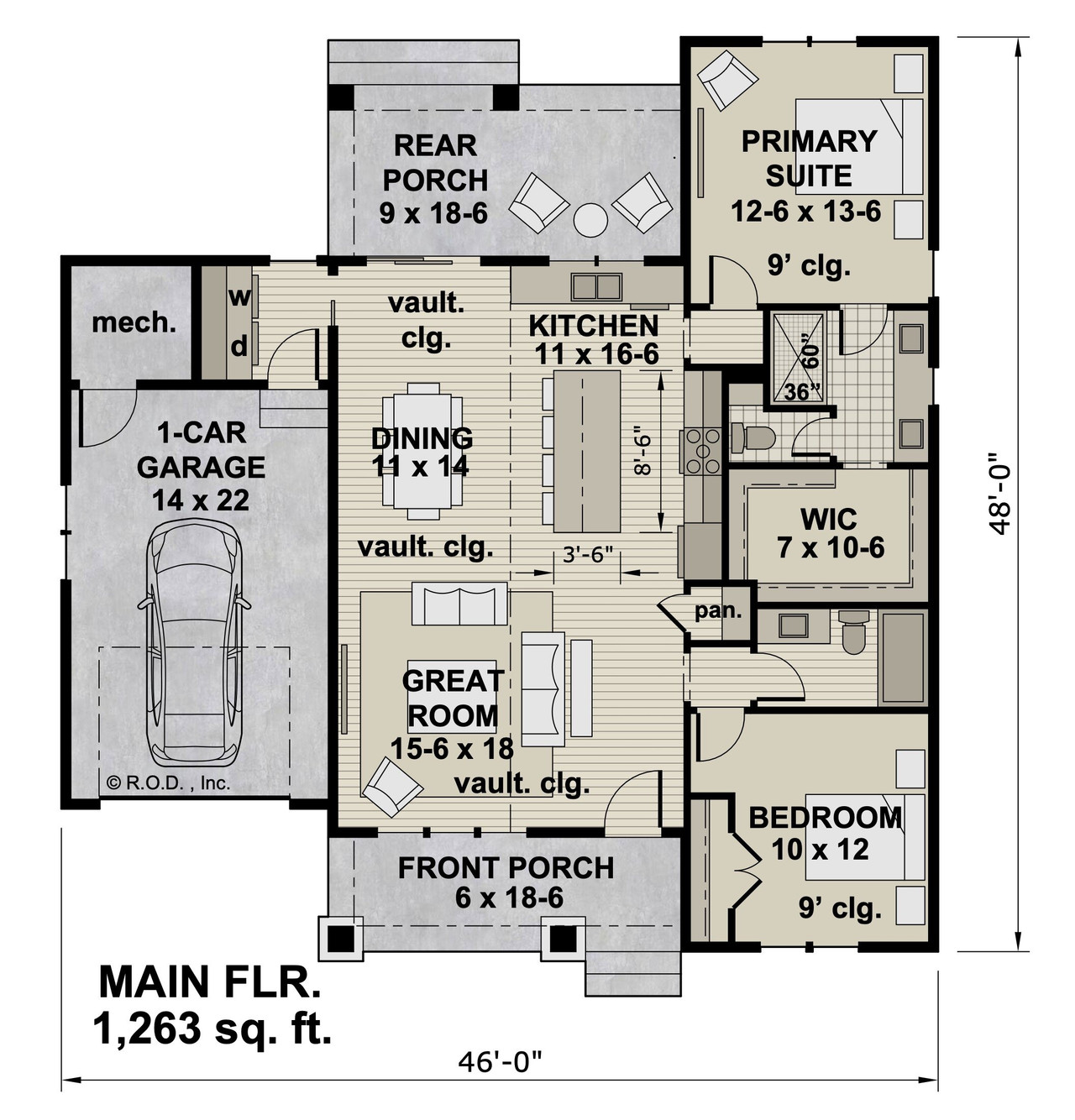 Bungalow House Plan - Henderson 97215 - 1st Floor Plan