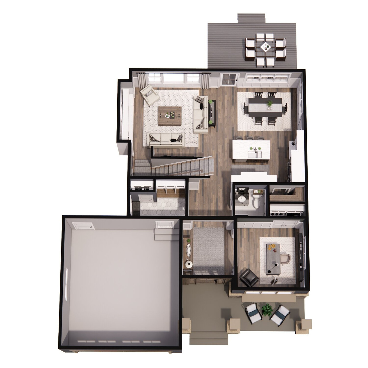 Traditional House Plan - Cold Stream 14956 - 1st Floor Plan Dollhouse - 