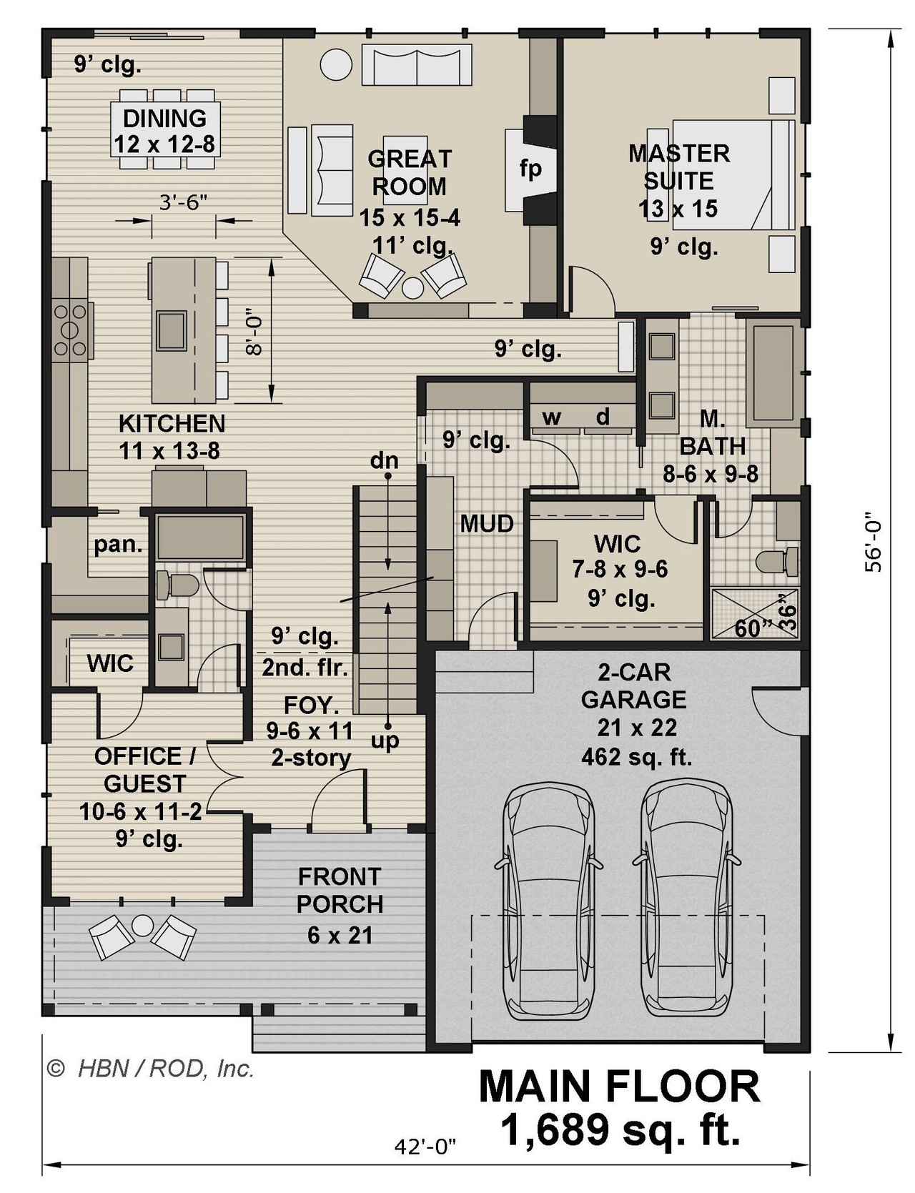 Farmhouse House Plan - Linden 55066 - 1st Floor Plan