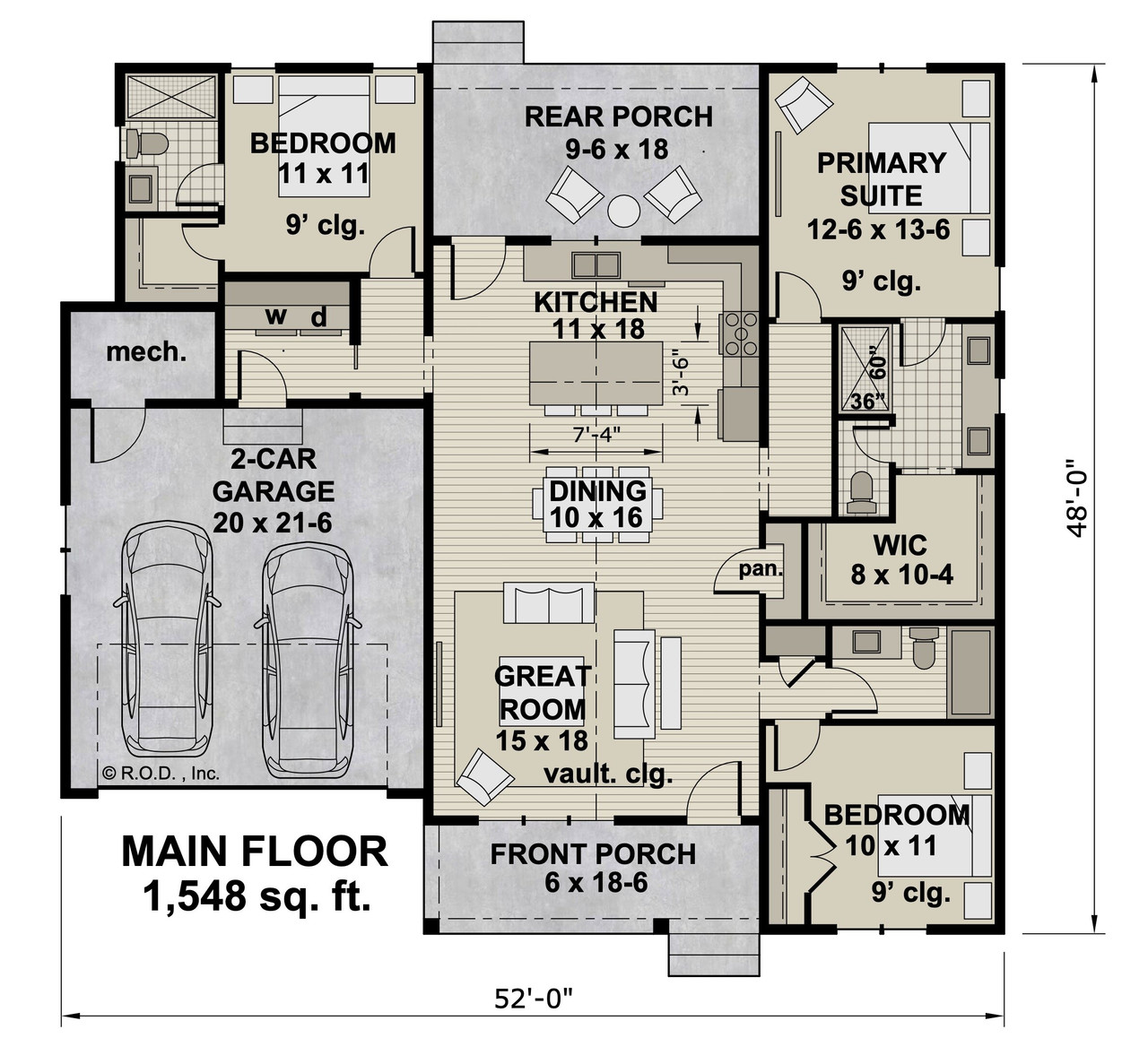 Farmhouse House Plan - Clemmons 11971 - 1st Floor Plan