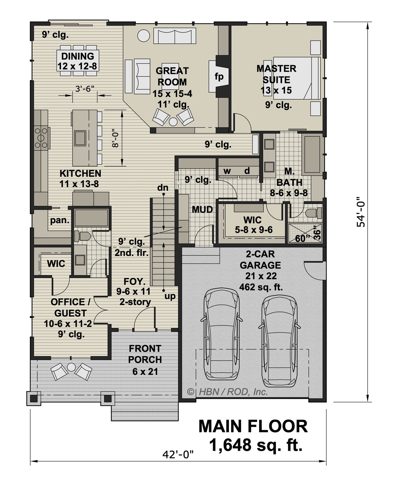 Traditional House Plan - Jasper Creek 91550 - 1st Floor Plan