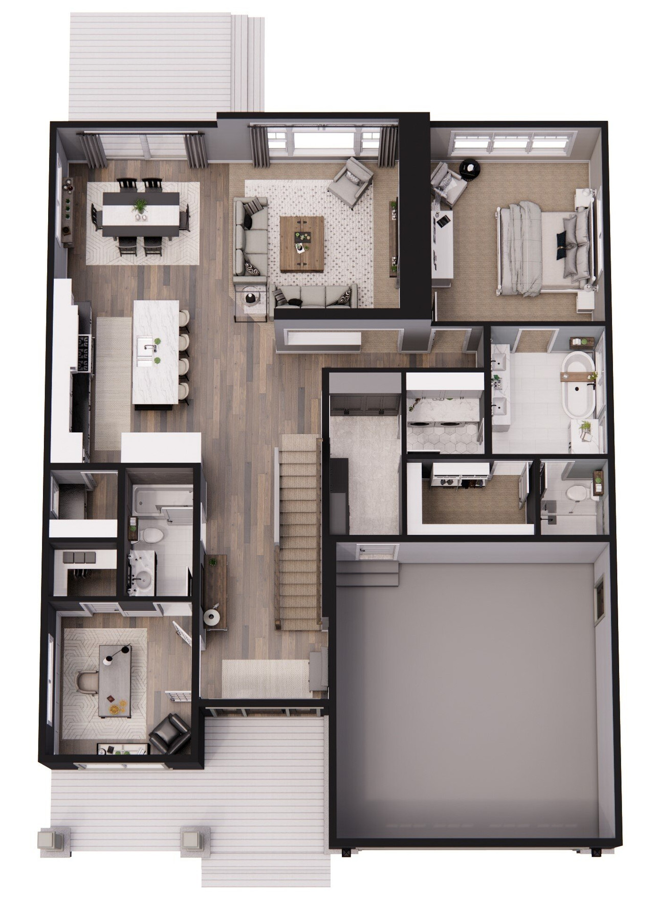 Traditional House Plan - Jasper Creek 91550 - 1st Floor Plan Dollhouse - 