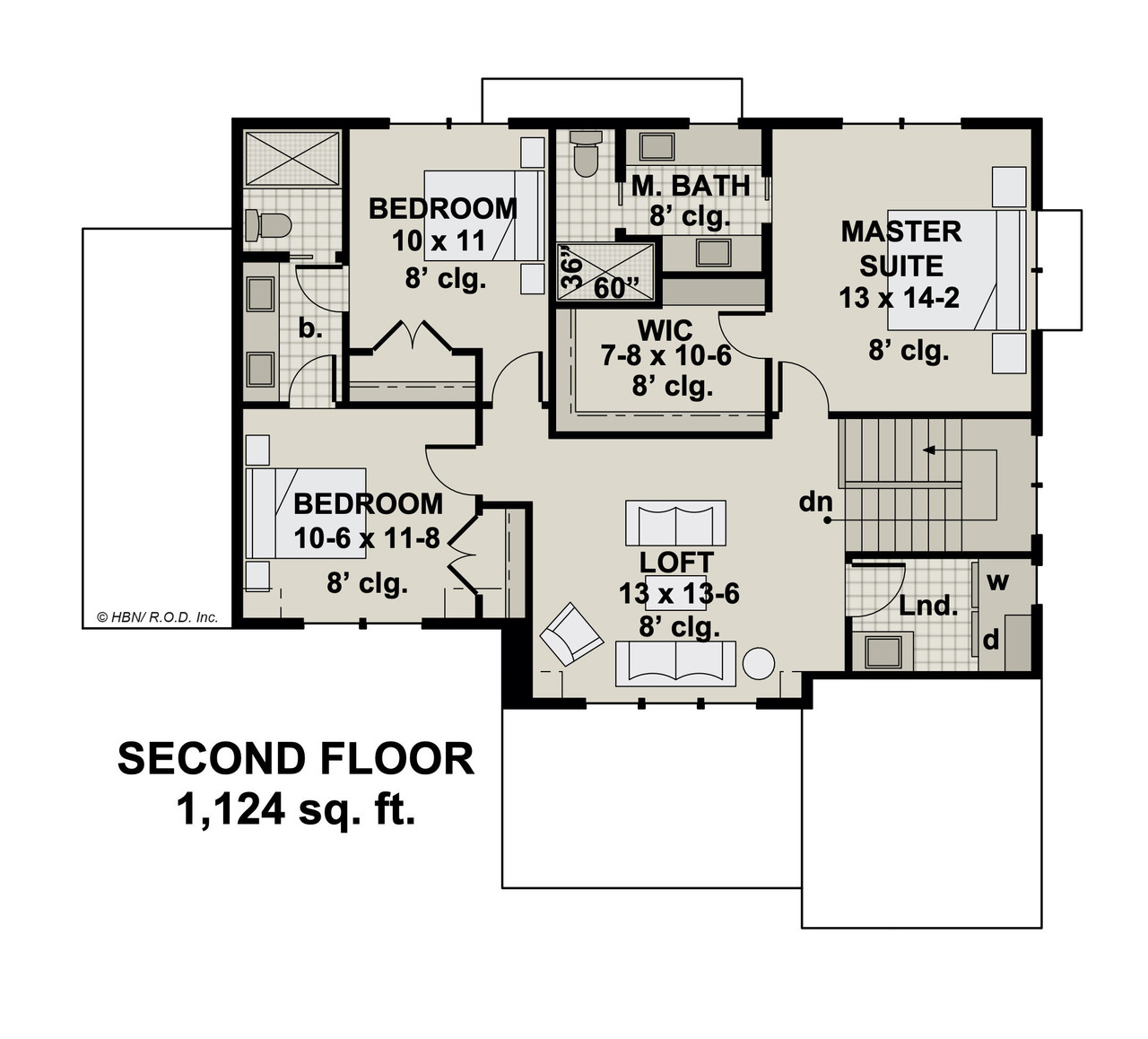 Craftsman House Plan - Hemlock 86226 - 2nd Floor Plan