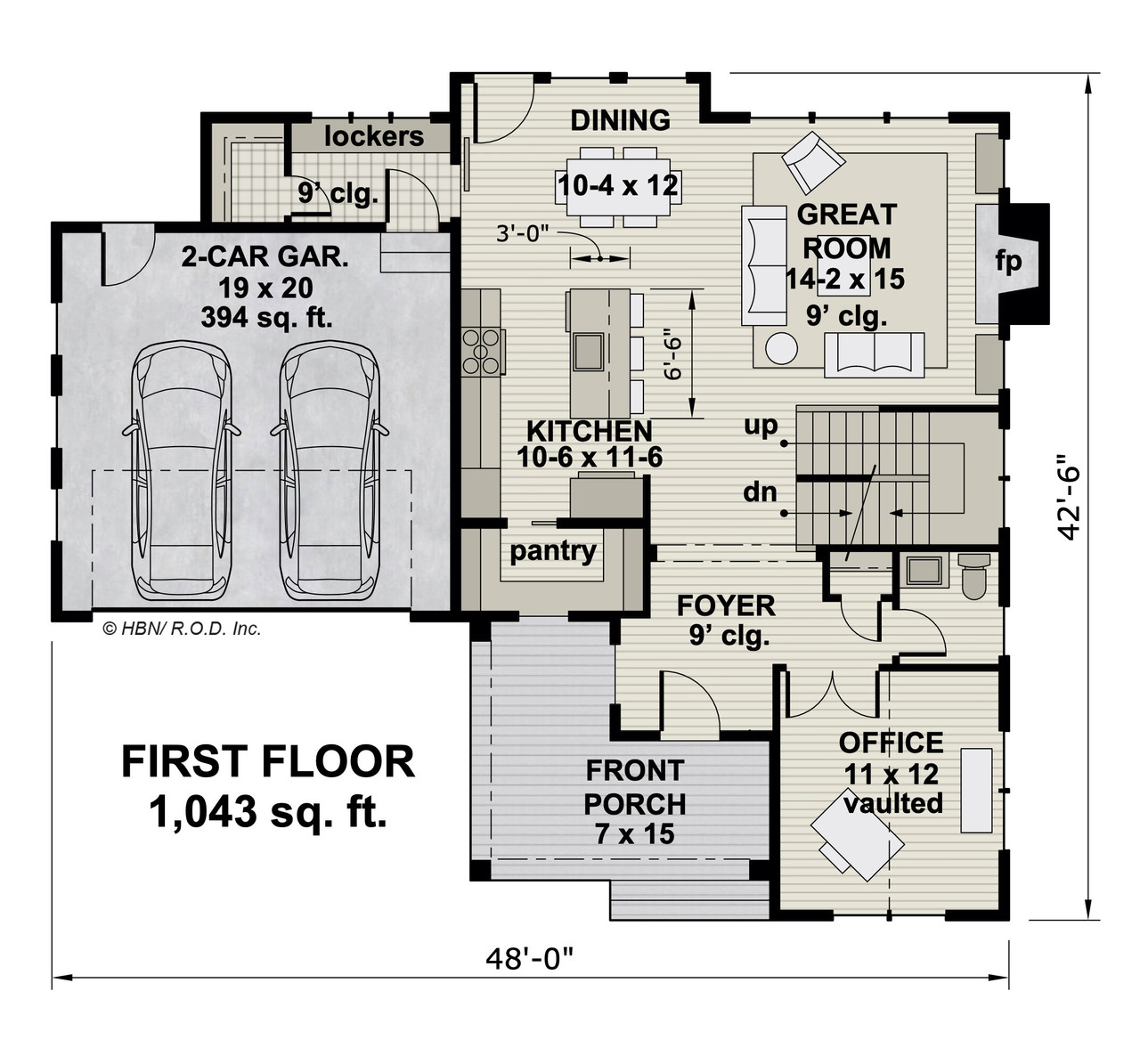 Farmhouse House Plan - Oak Marsh 93975 - 1st Floor Plan