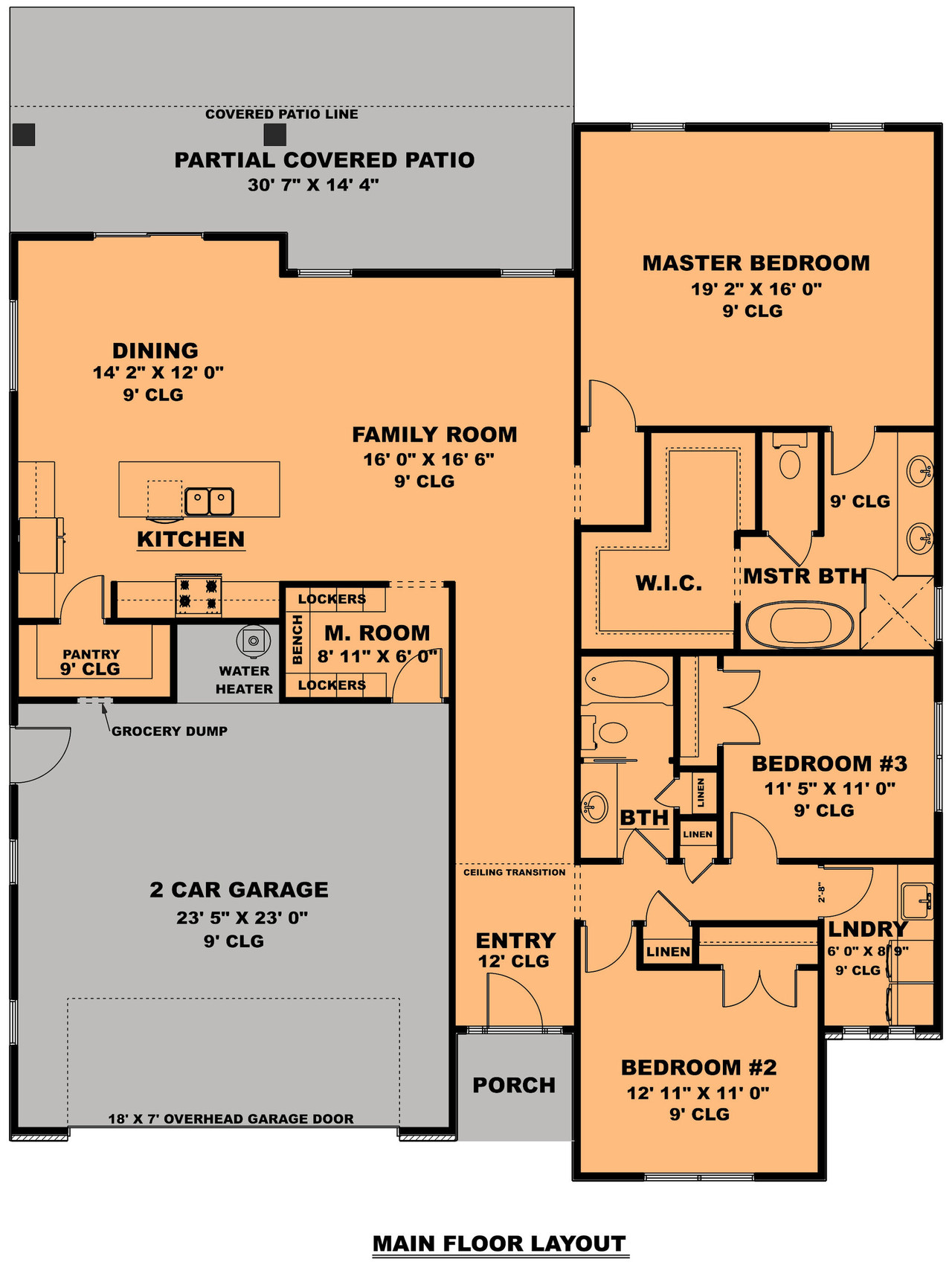Southwest House Plan - The Cassidy 65219 - 1st Floor Plan