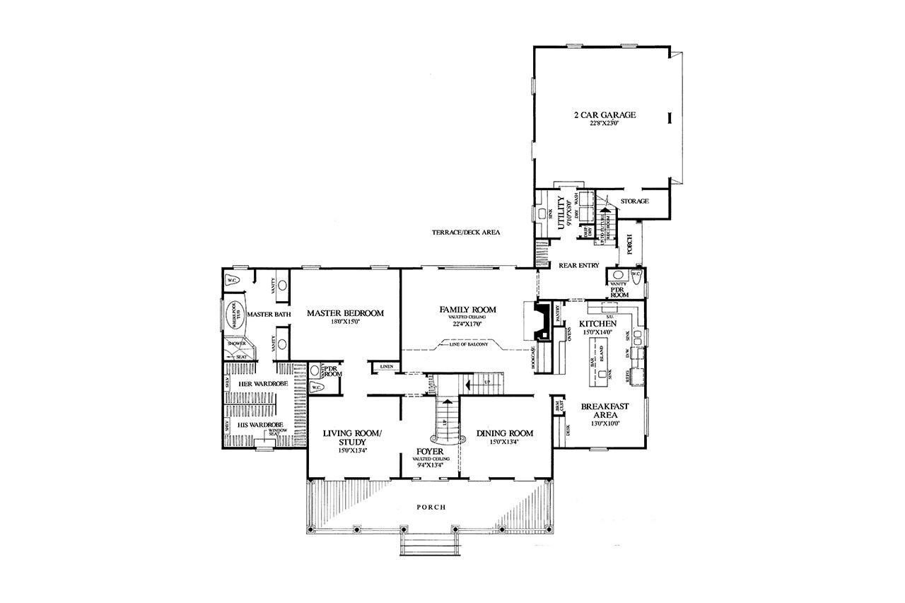 Southern House Plan - Bayou Teche 32147 - 1st Floor Plan
