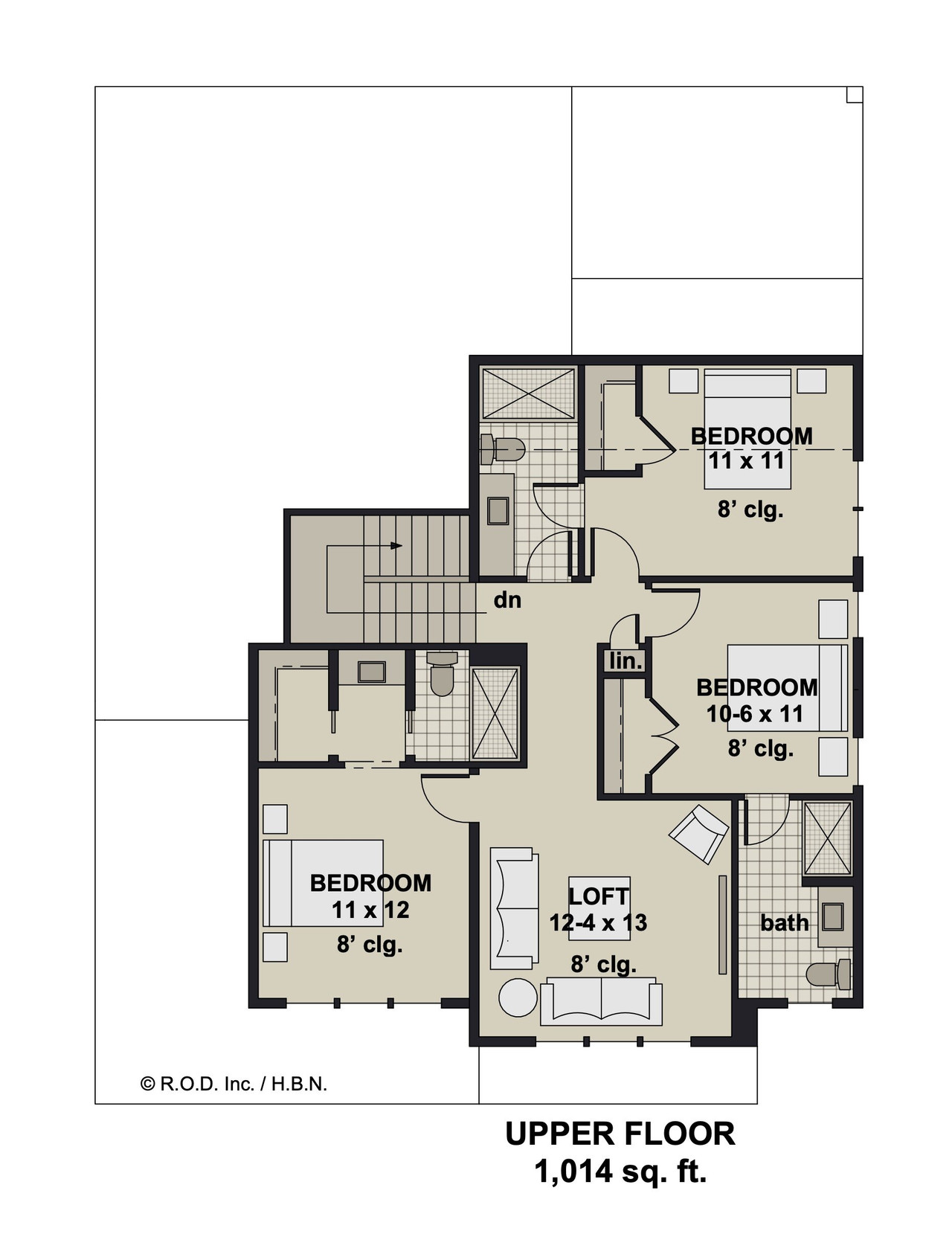 Secondary Image - Bungalow House Plan - Brunswick 56610 - 2nd Floor Plan