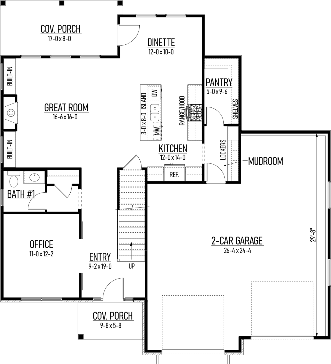 Farmhouse House Plan - Durham 84112 - 1st Floor Plan