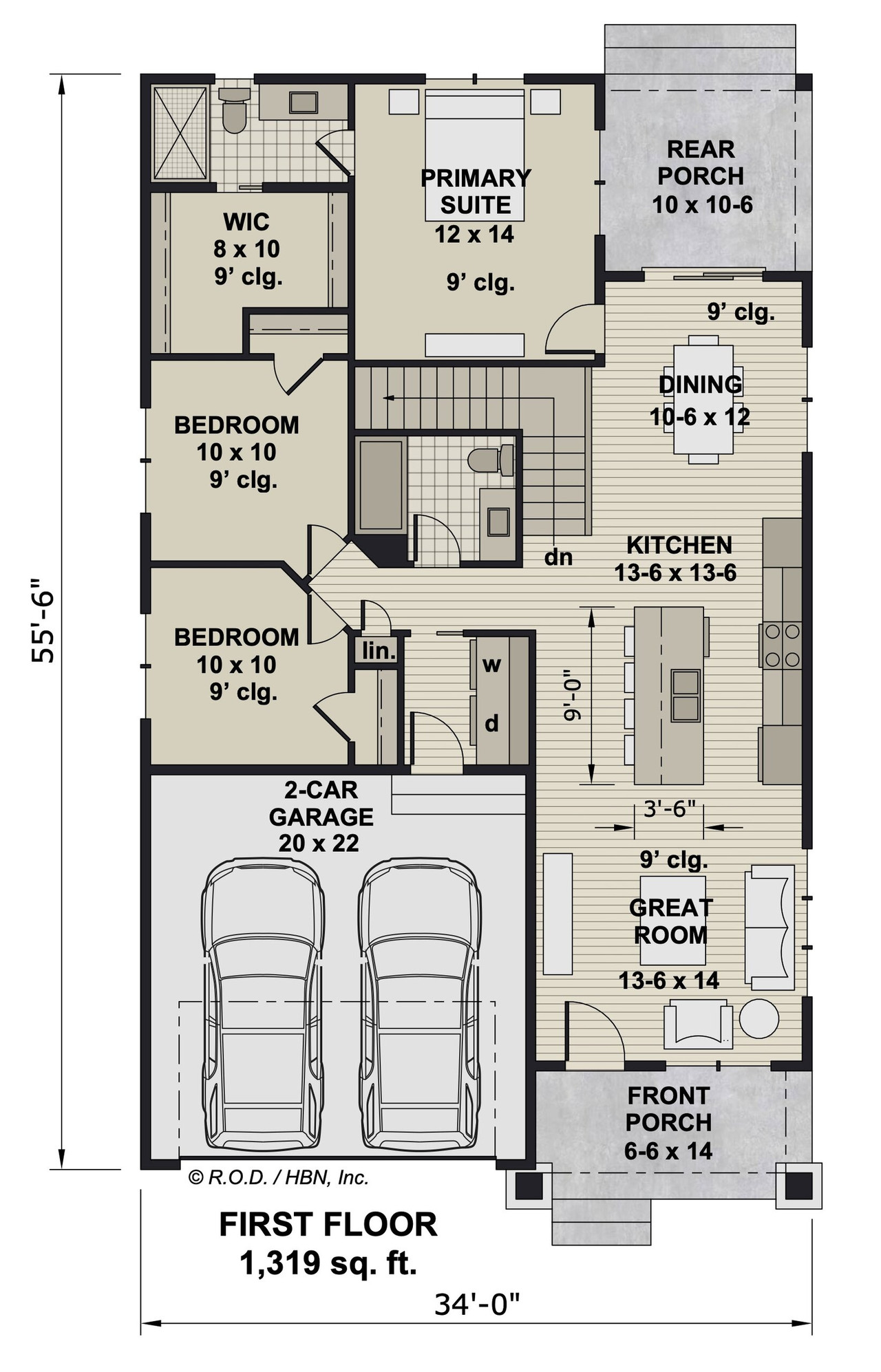 Craftsman House Plan - Essex 63096 - 1st Floor Plan