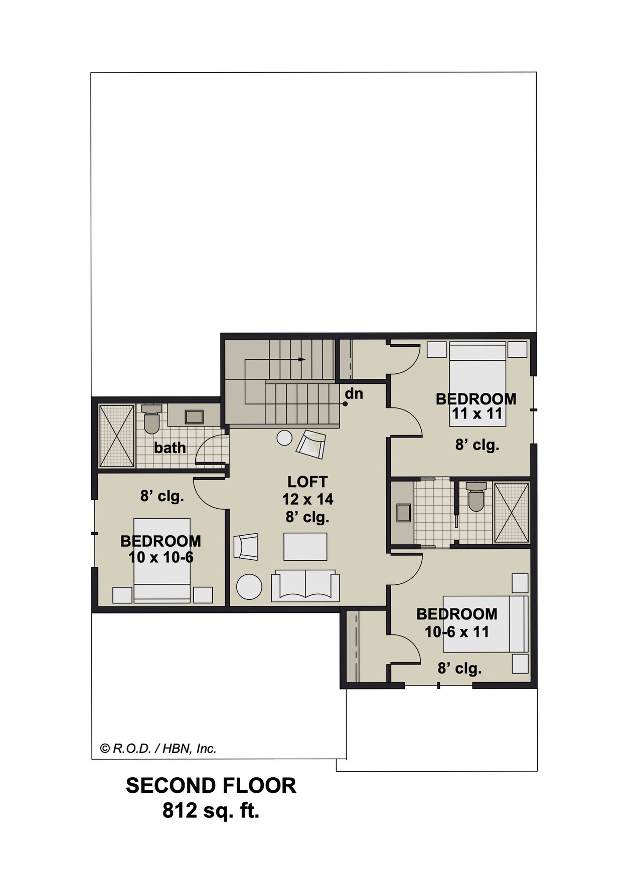 Craftsman House Plan - Newberry 47078 - 2nd Floor Plan