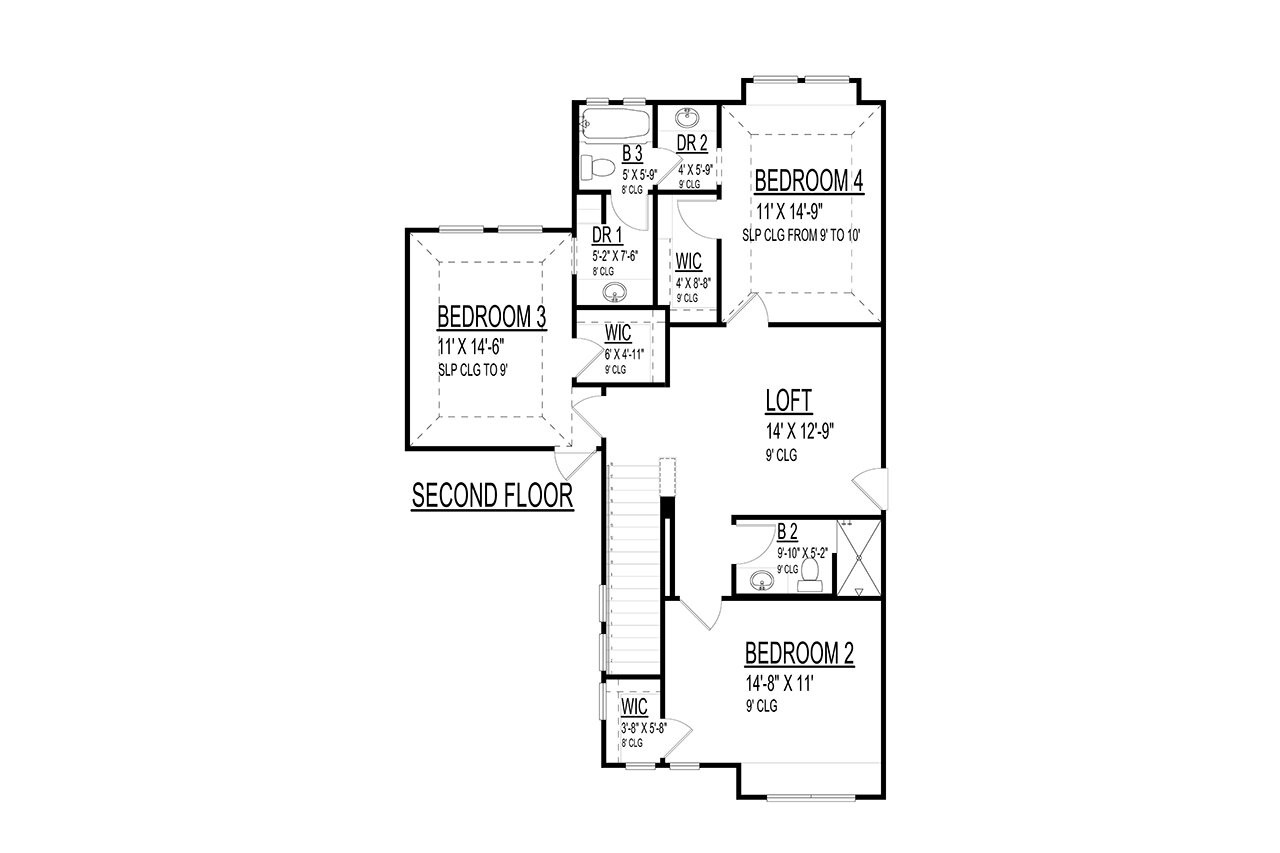 European House Plan - 87480 - 2nd Floor Plan