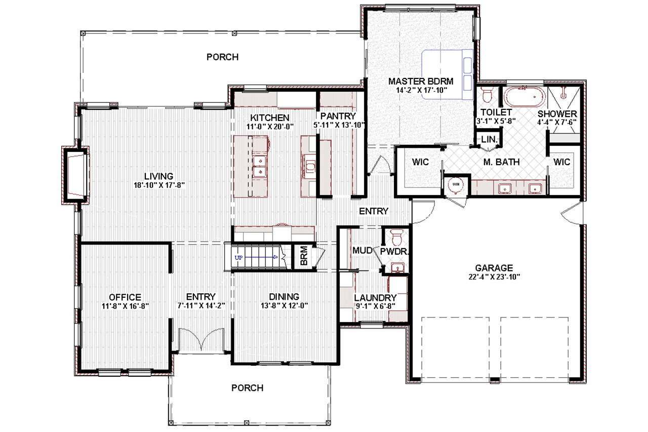 Contemporary House Plan - Joel 84850 - 1st Floor Plan