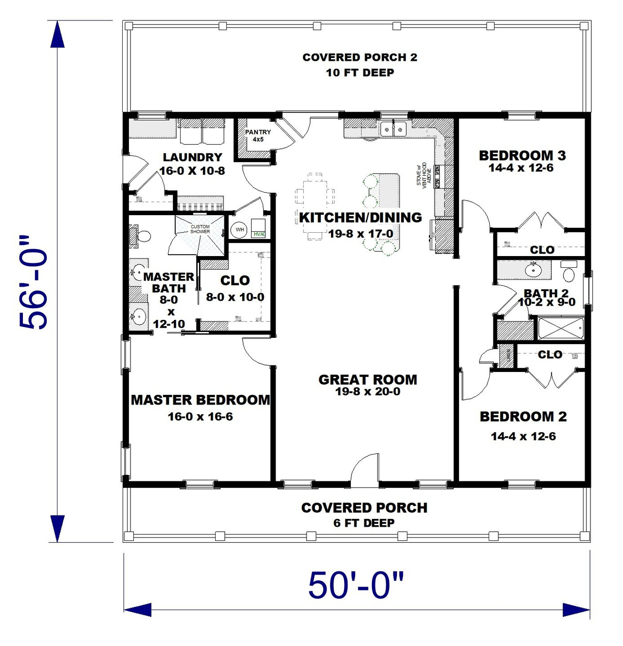 Farmhouse House Plan - 55600 - 1st Floor Plan