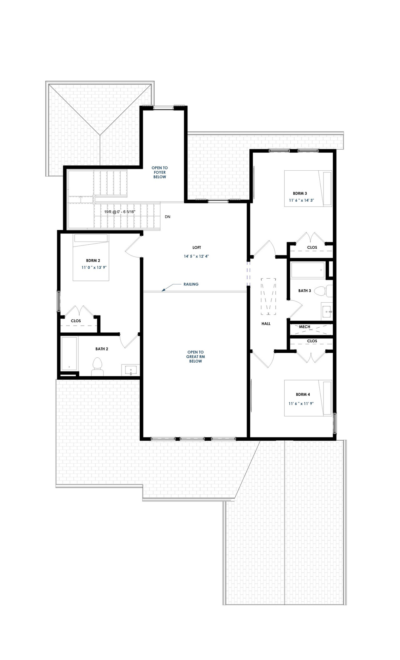 Contemporary House Plan - 64154 - 2nd Floor Plan