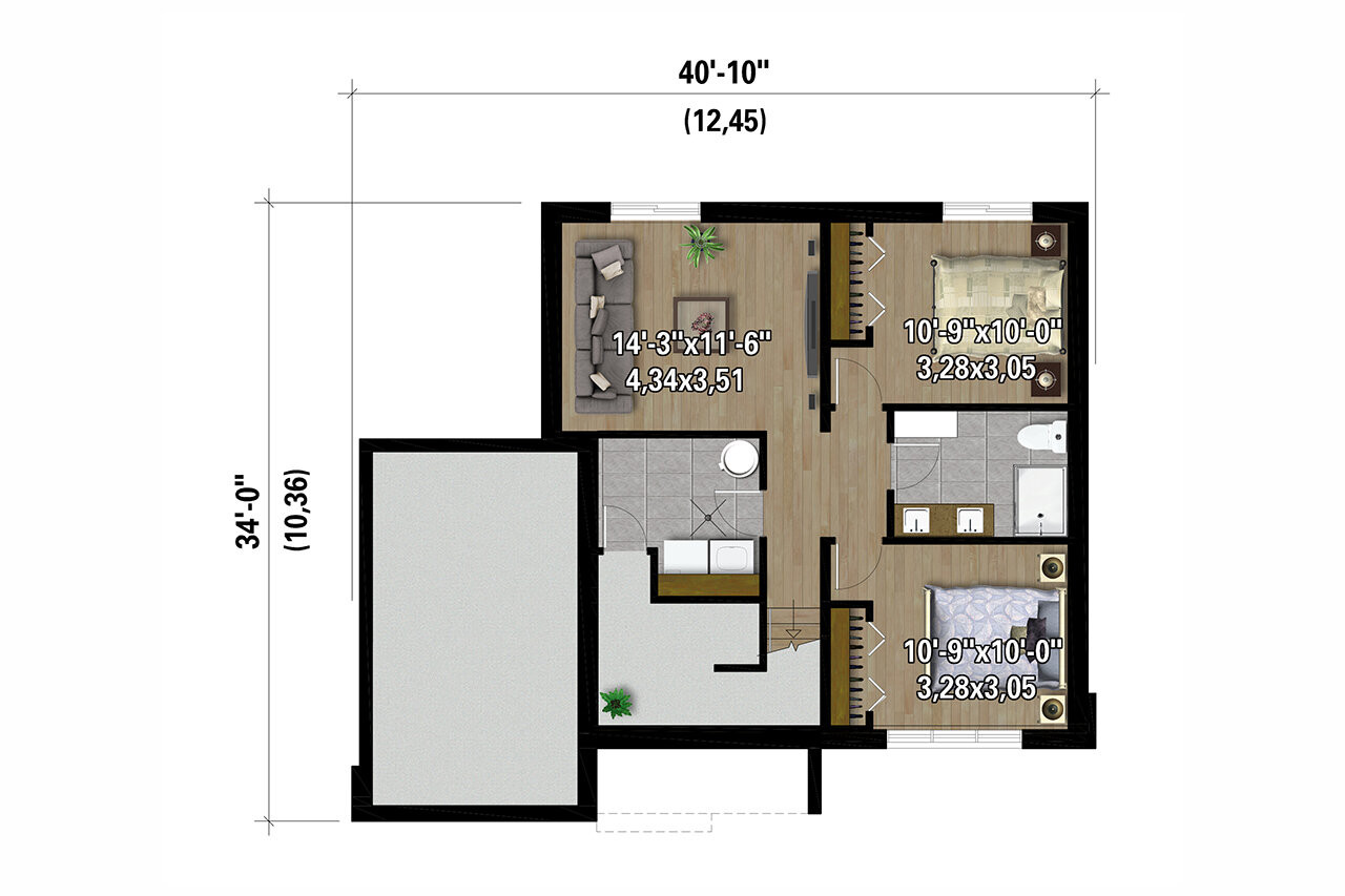 Farmhouse House Plan - 86437 - Basement Floor Plan